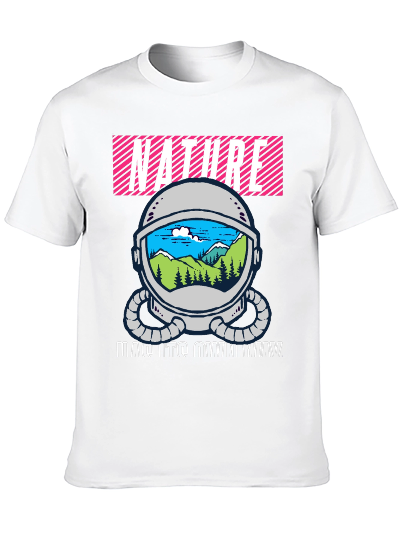 Nature Astronaut Helmet Graphic T-Shirt