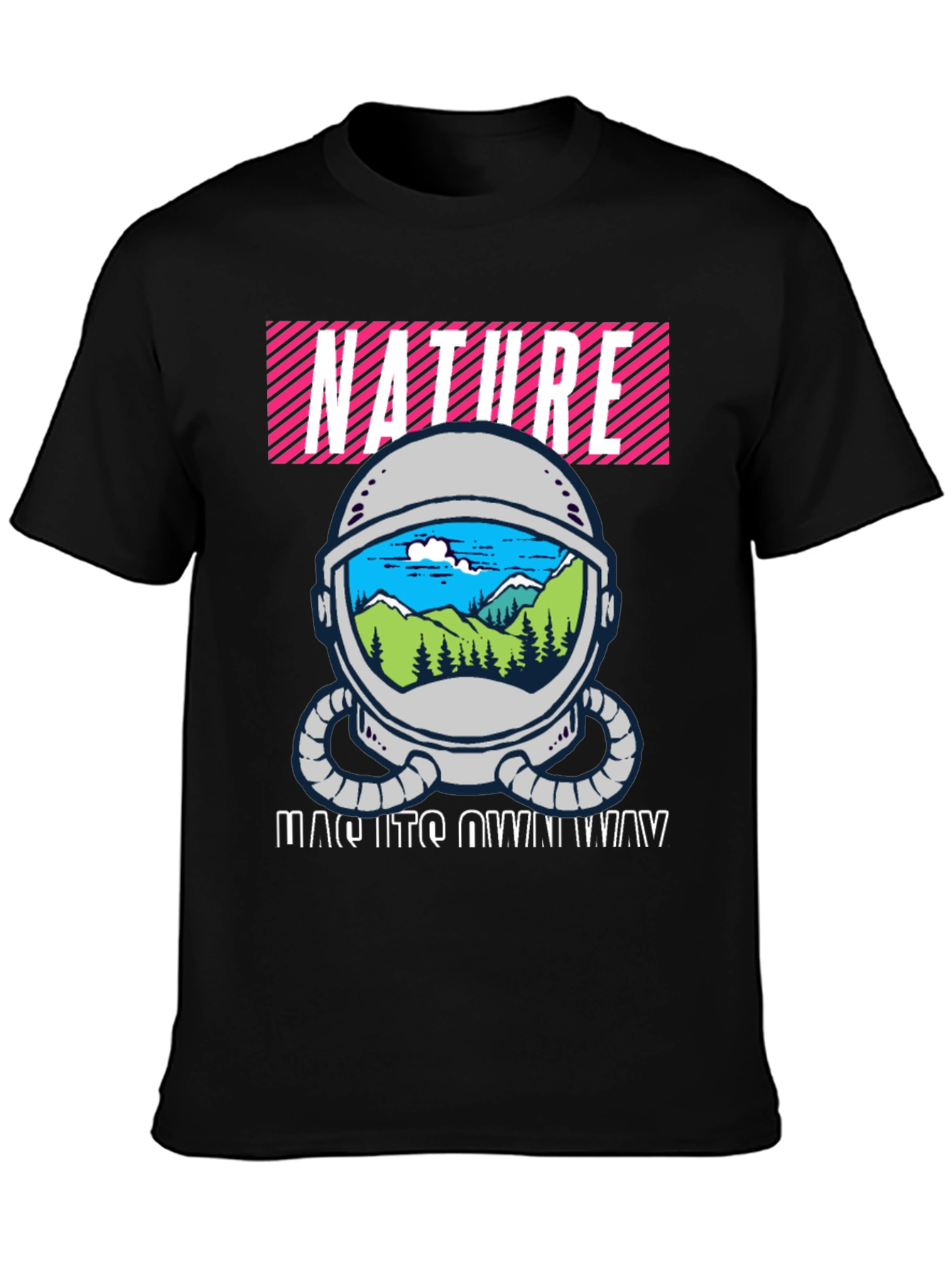 Nature Astronaut Helmet Graphic T-Shirt