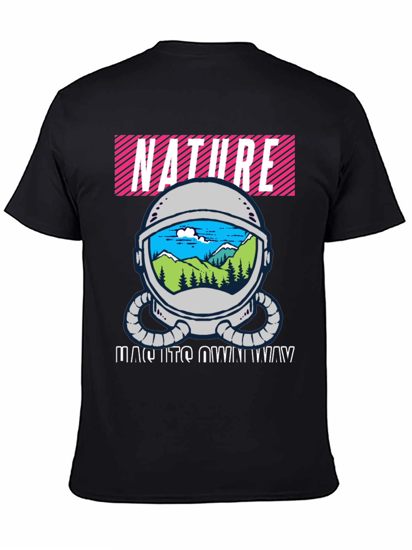 Nature Astronaut Helmet Graphic T-Shirt