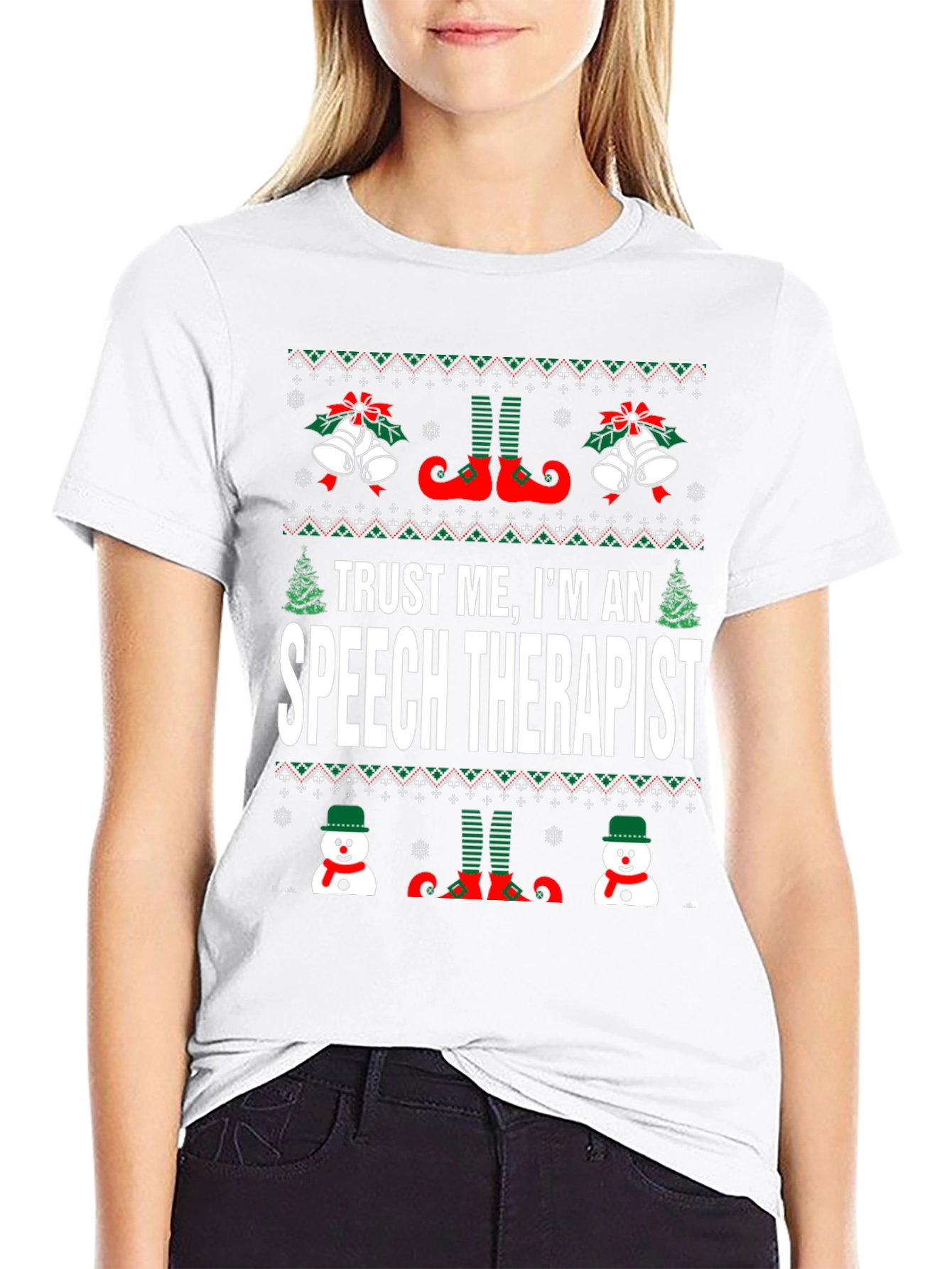 Speech Therapist Ugly Christmas T-Shirt