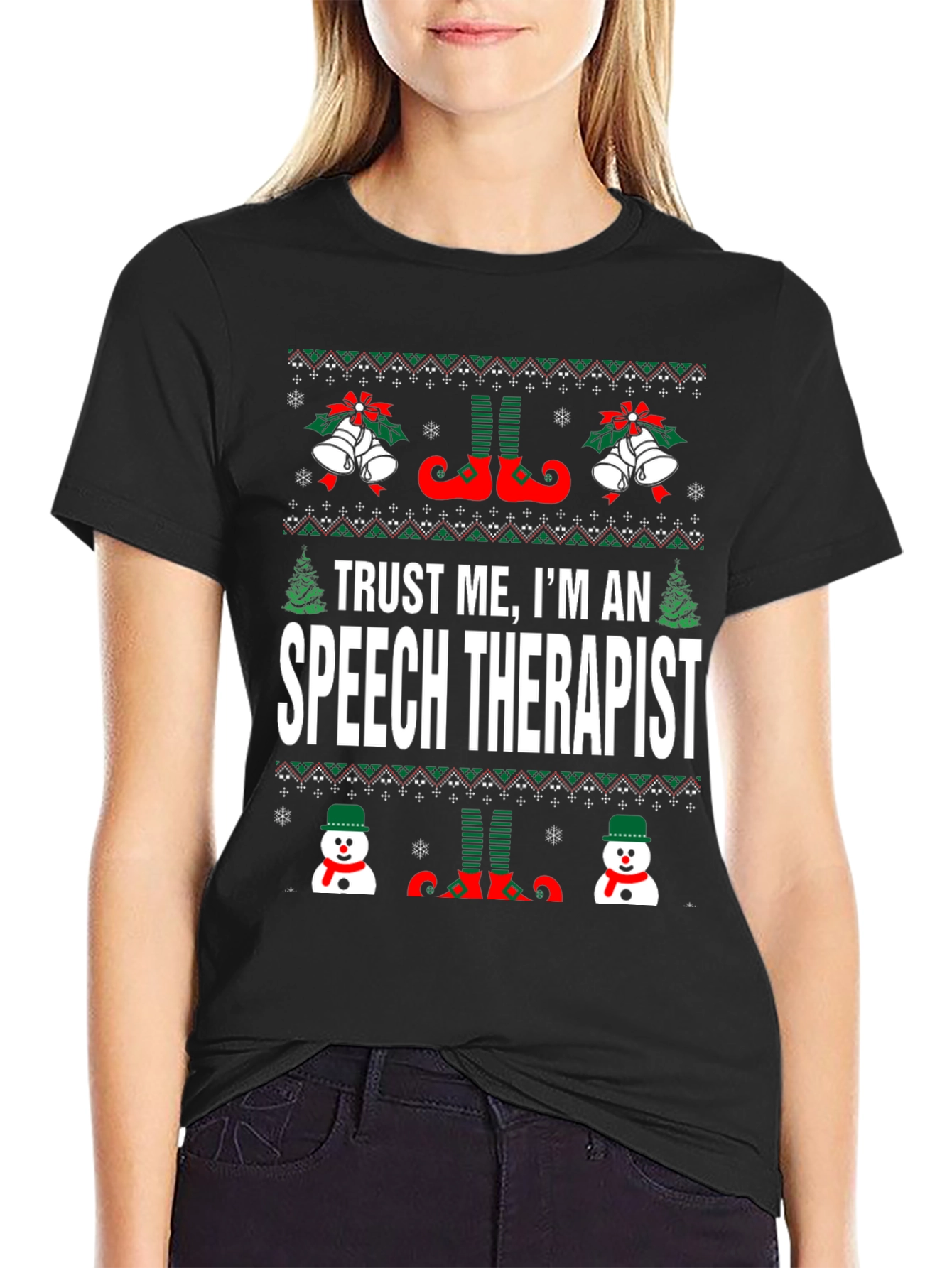 Speech Therapist Ugly Christmas T-Shirt