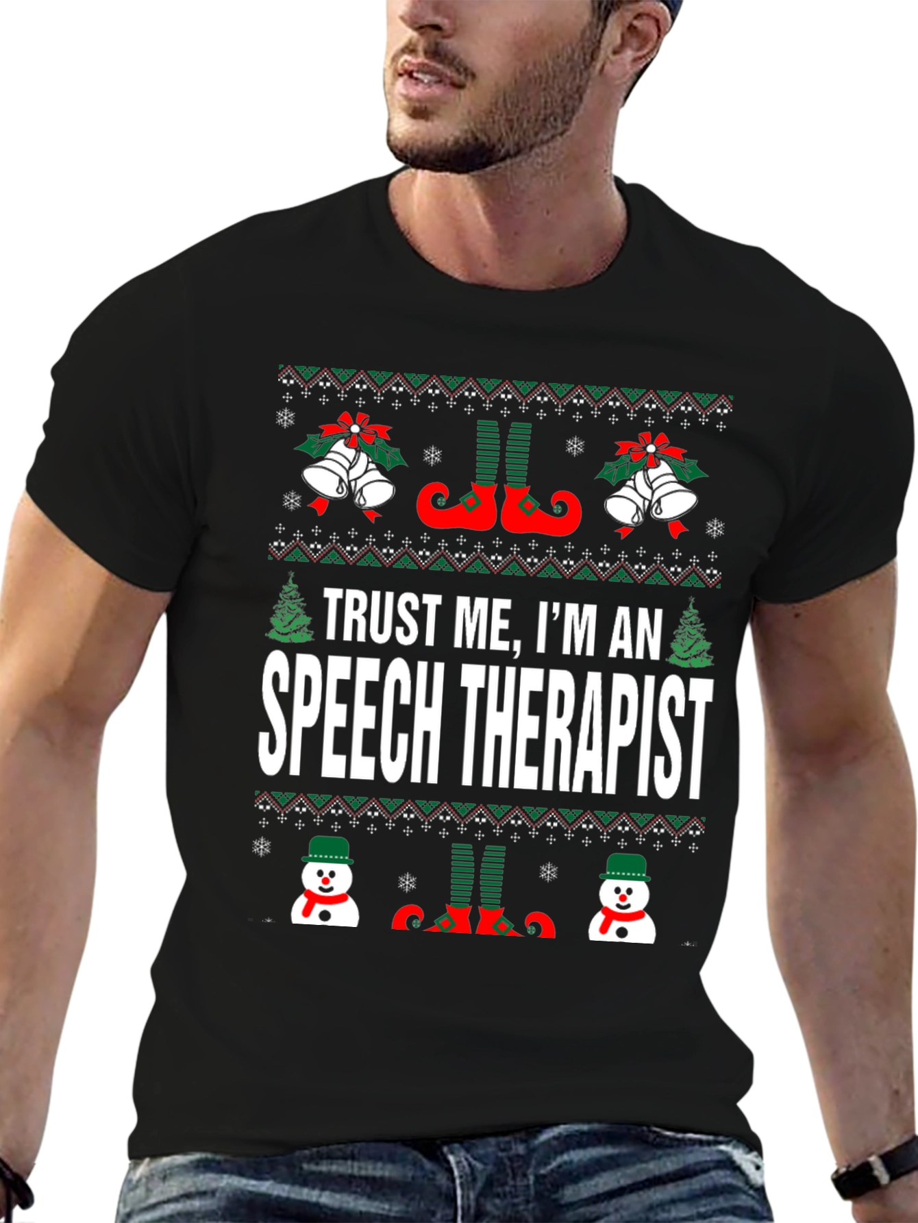 Speech Therapist Ugly Christmas T-Shirt