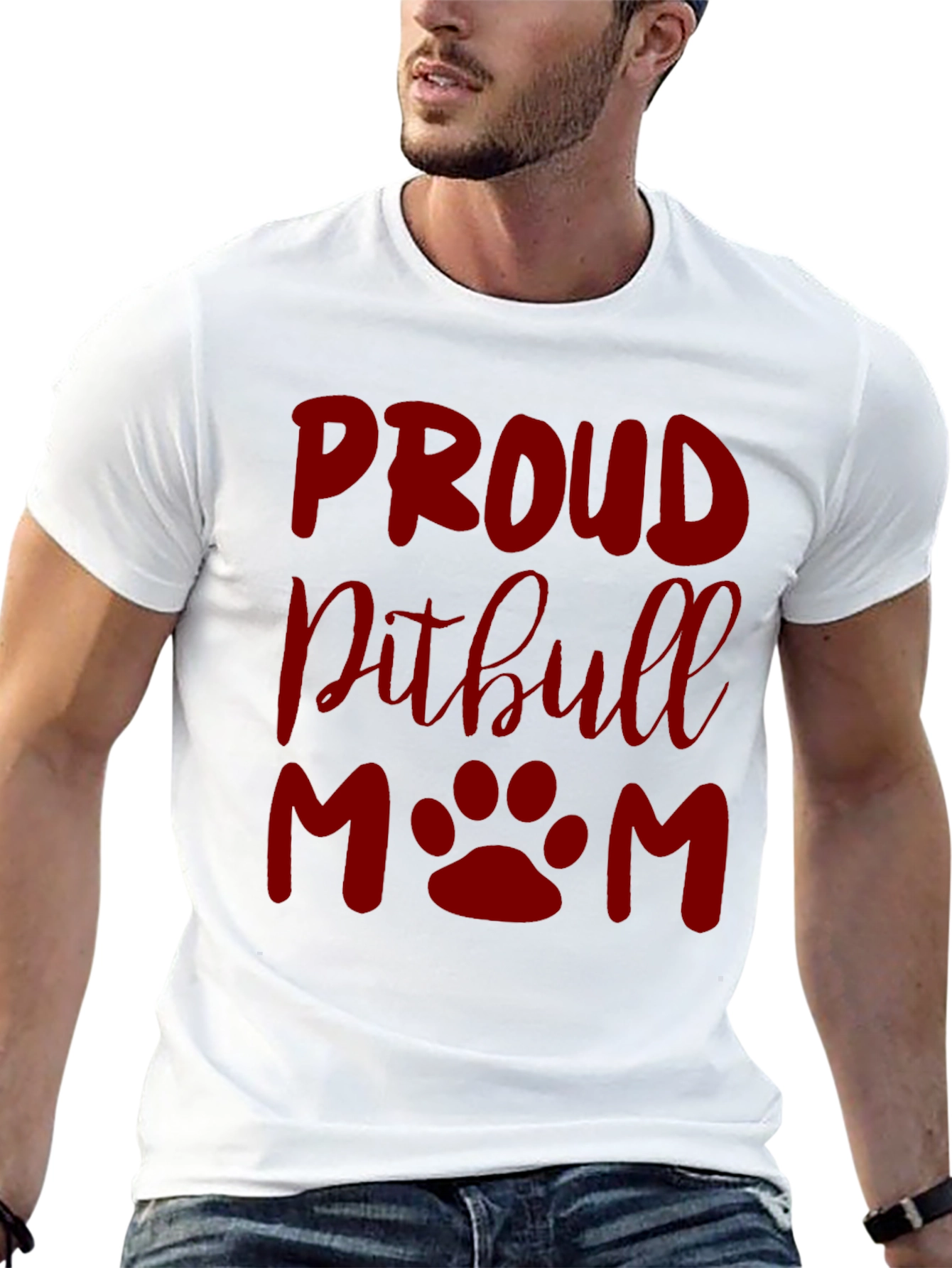 Proud Pitbull Mom Graphic T-Shirt