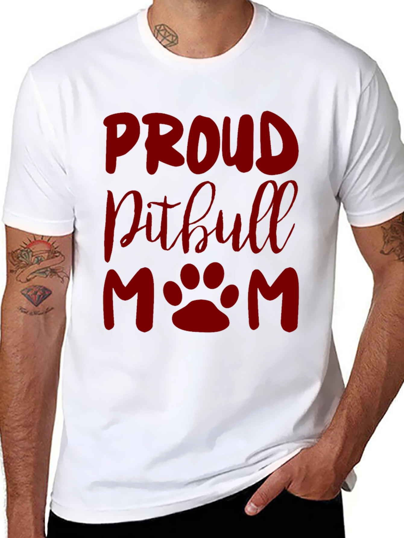 Proud Pitbull Mom Graphic T-Shirt