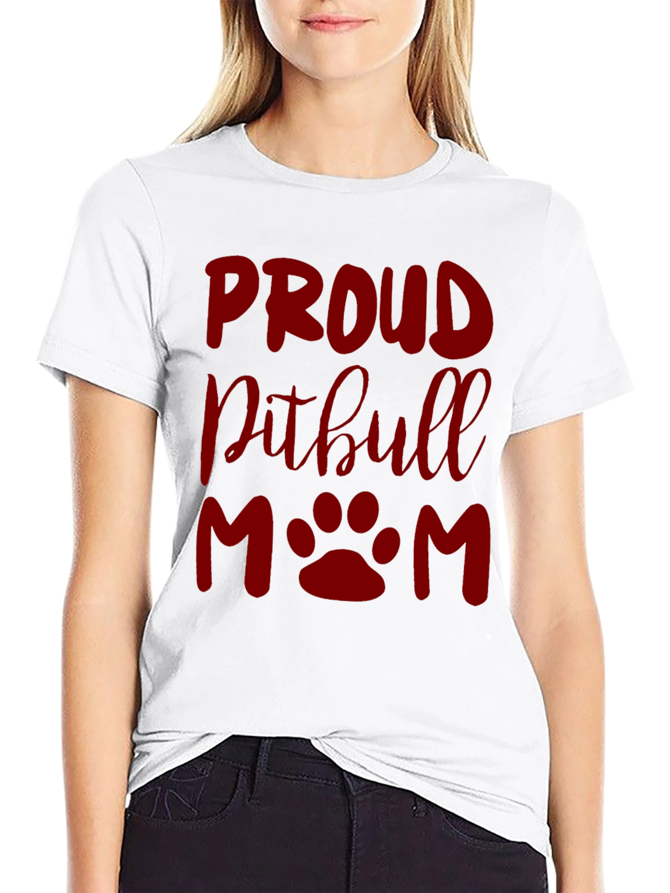 Proud Pitbull Mom Graphic T-Shirt