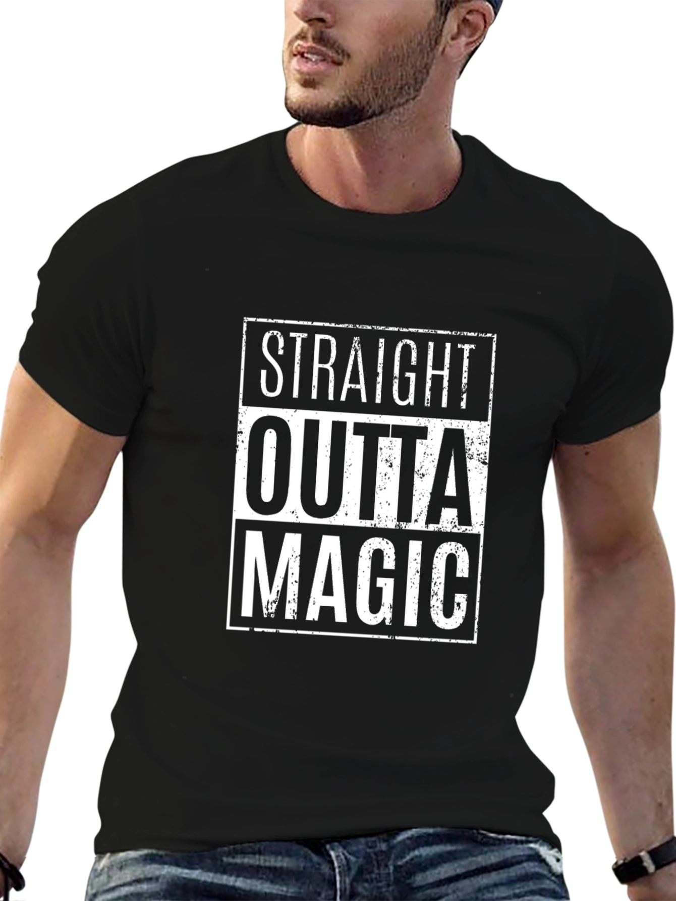 Straight Outta Magic Graphic T-Shirt - Classic Black