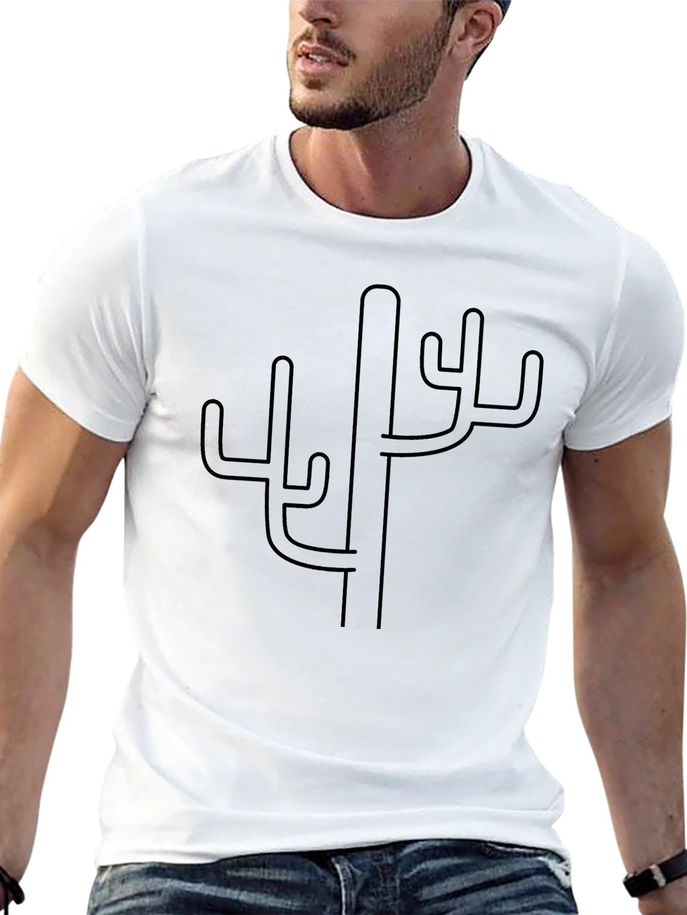 Cactus Graphic Black T-Shirt - Desert Style