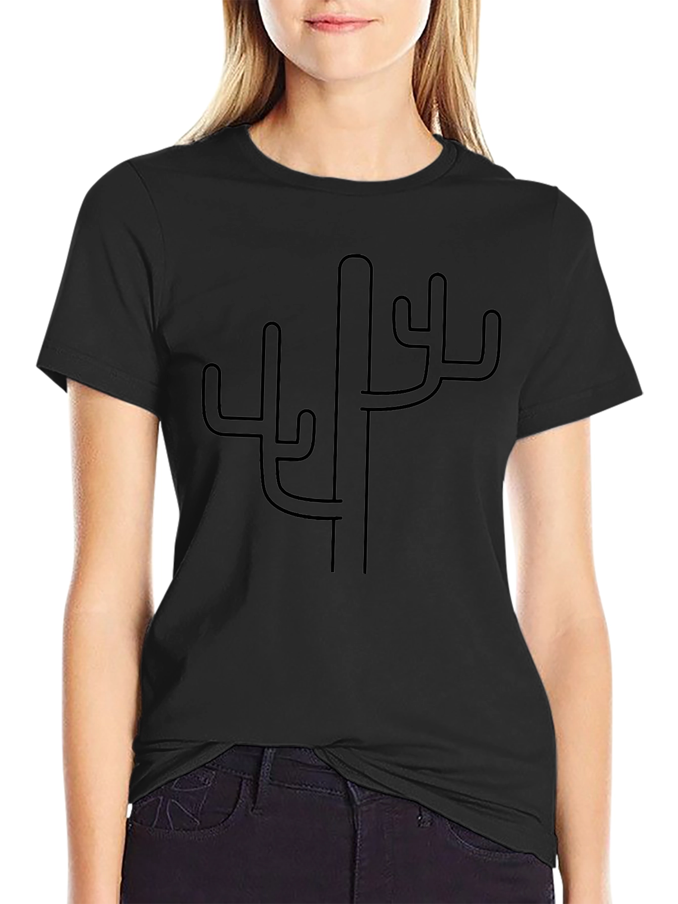 Cactus Graphic Black T-Shirt - Desert Style