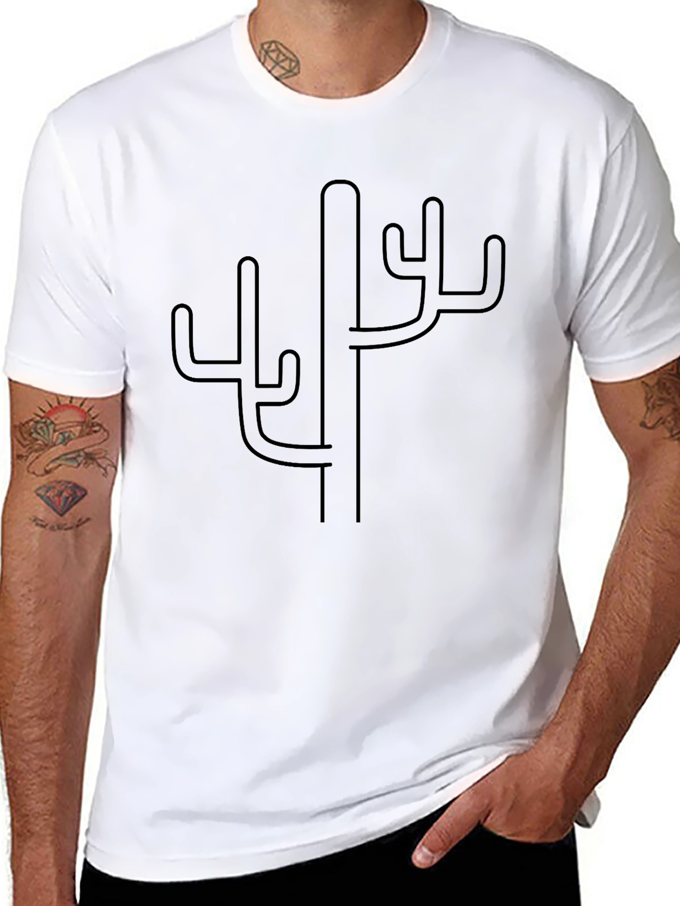 Cactus Graphic Black T-Shirt - Desert Style