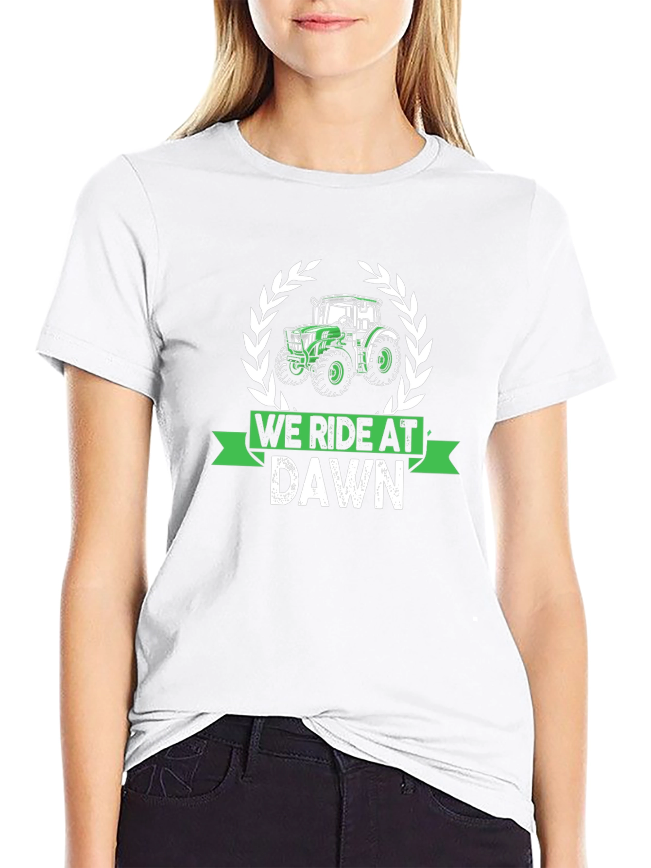 We Ride At Dawn Tractor Graphic Tee