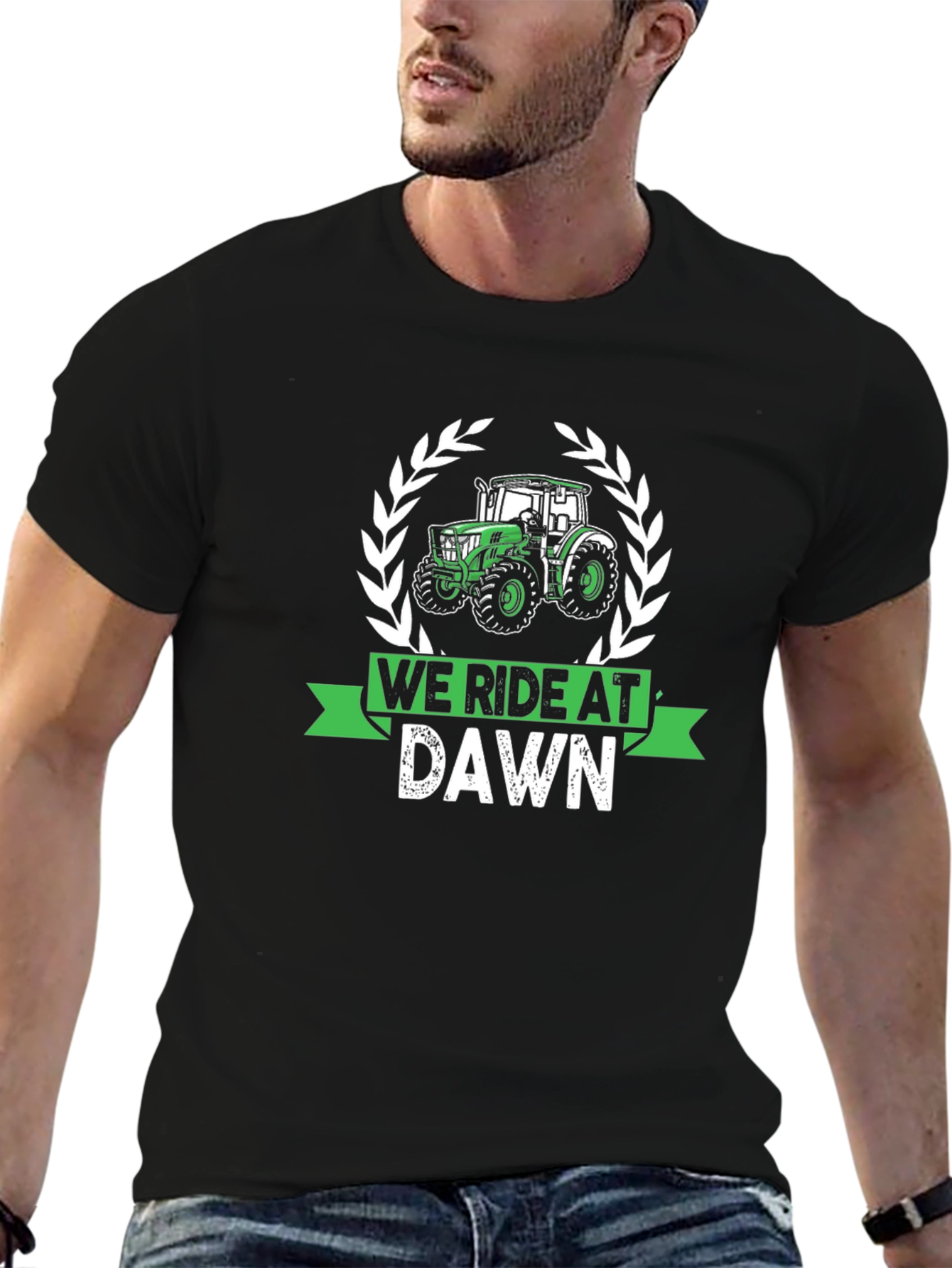We Ride At Dawn Tractor Graphic Tee