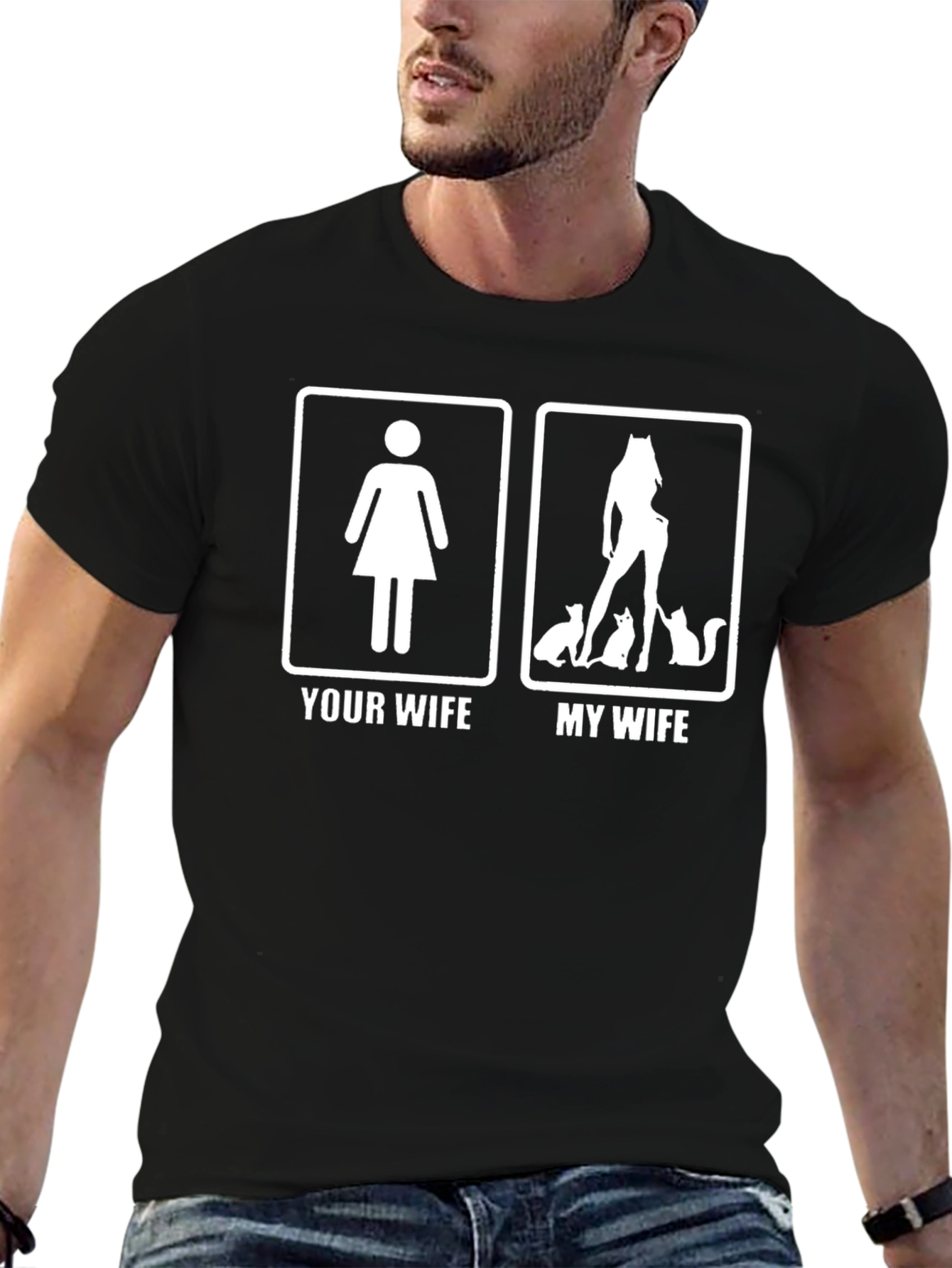Humorous Your Wife vs. My Wife Graphic Tee