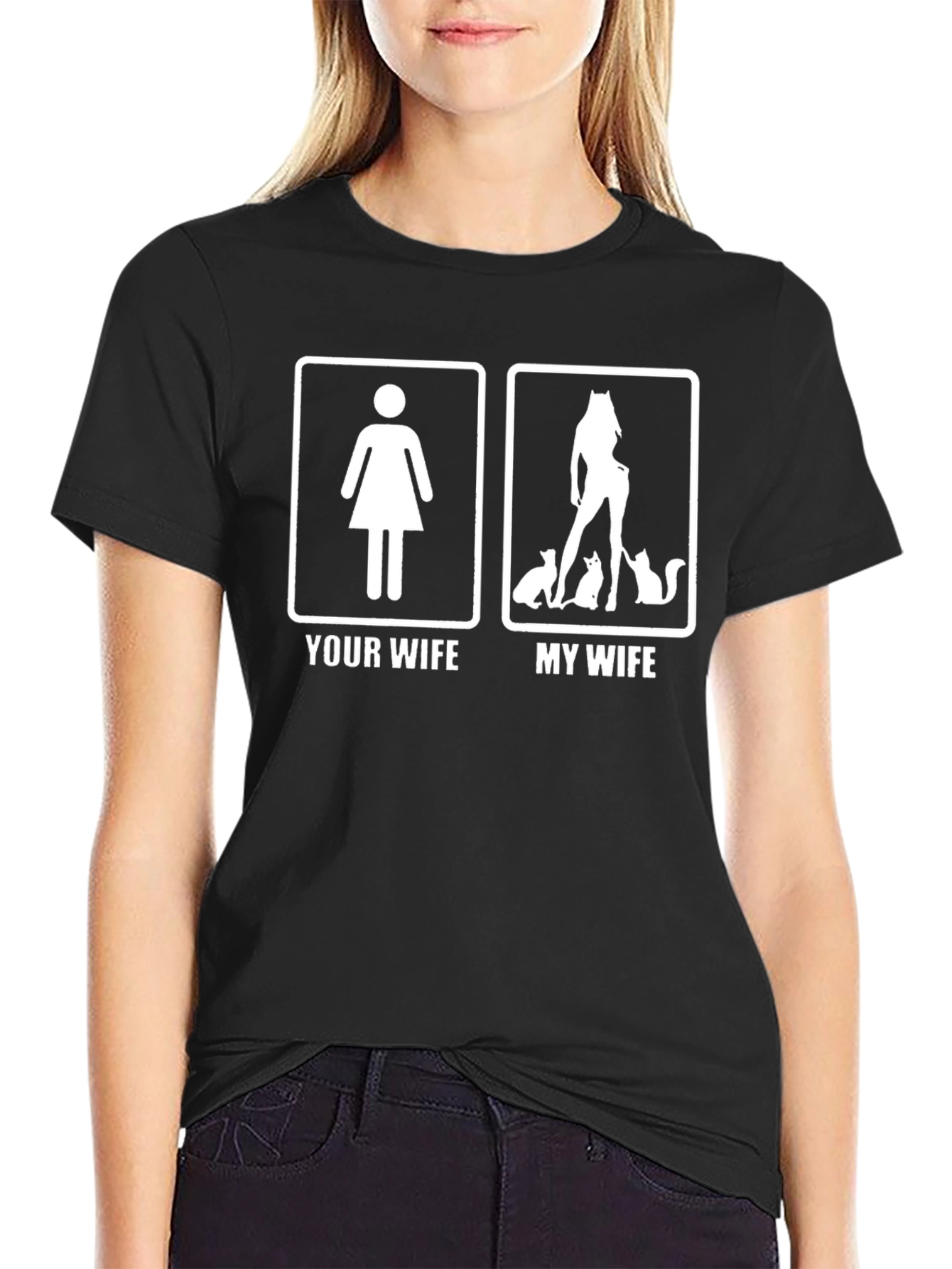 Humorous Your Wife vs. My Wife Graphic Tee