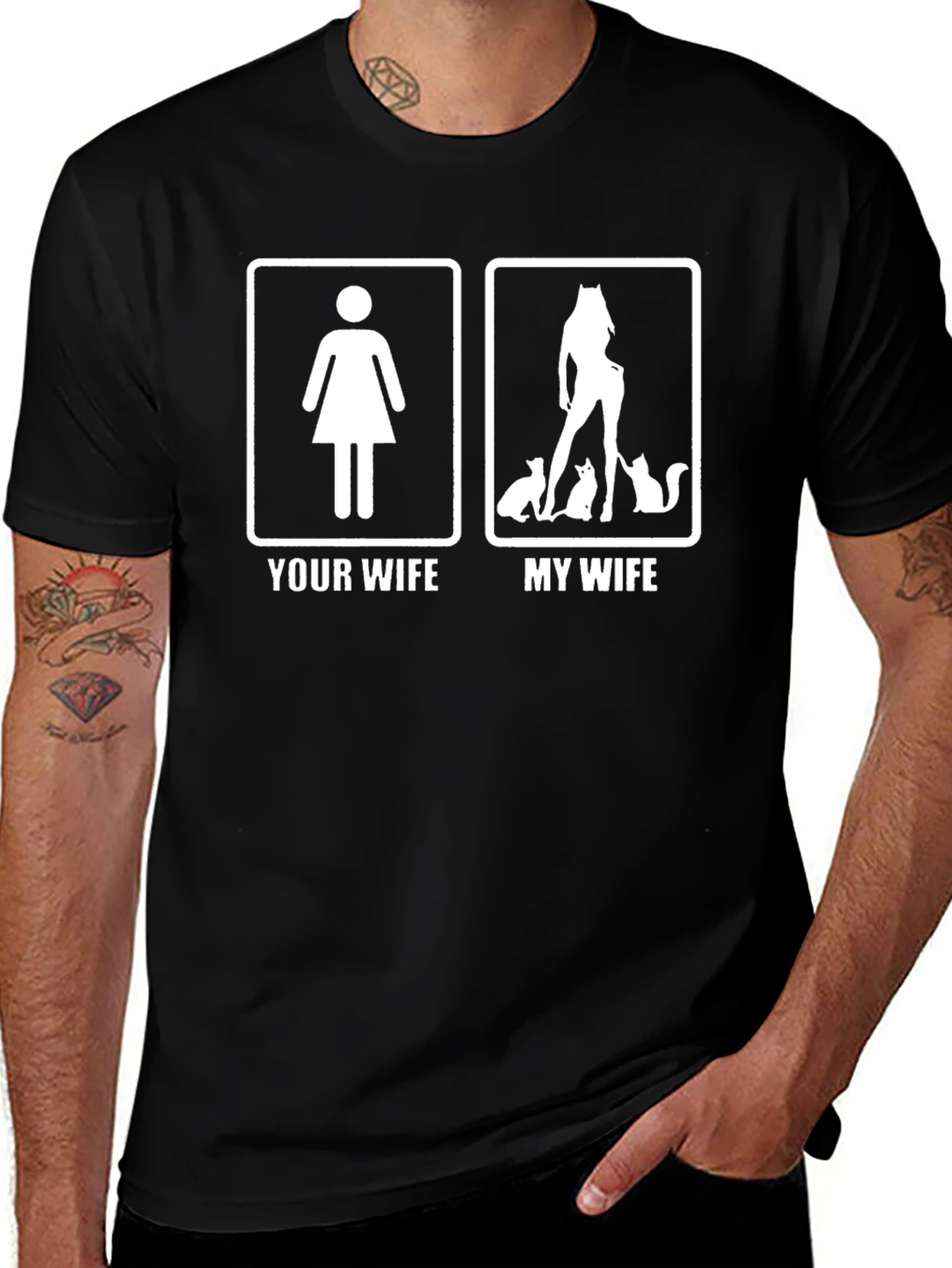 Humorous Your Wife vs. My Wife Graphic Tee