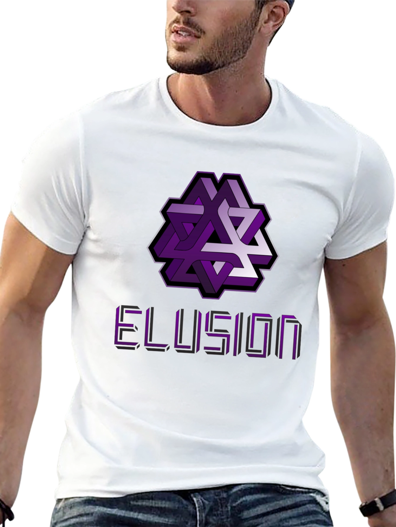 Optical Illusion Graphic Tee - Abstract Geometric Design Shirt