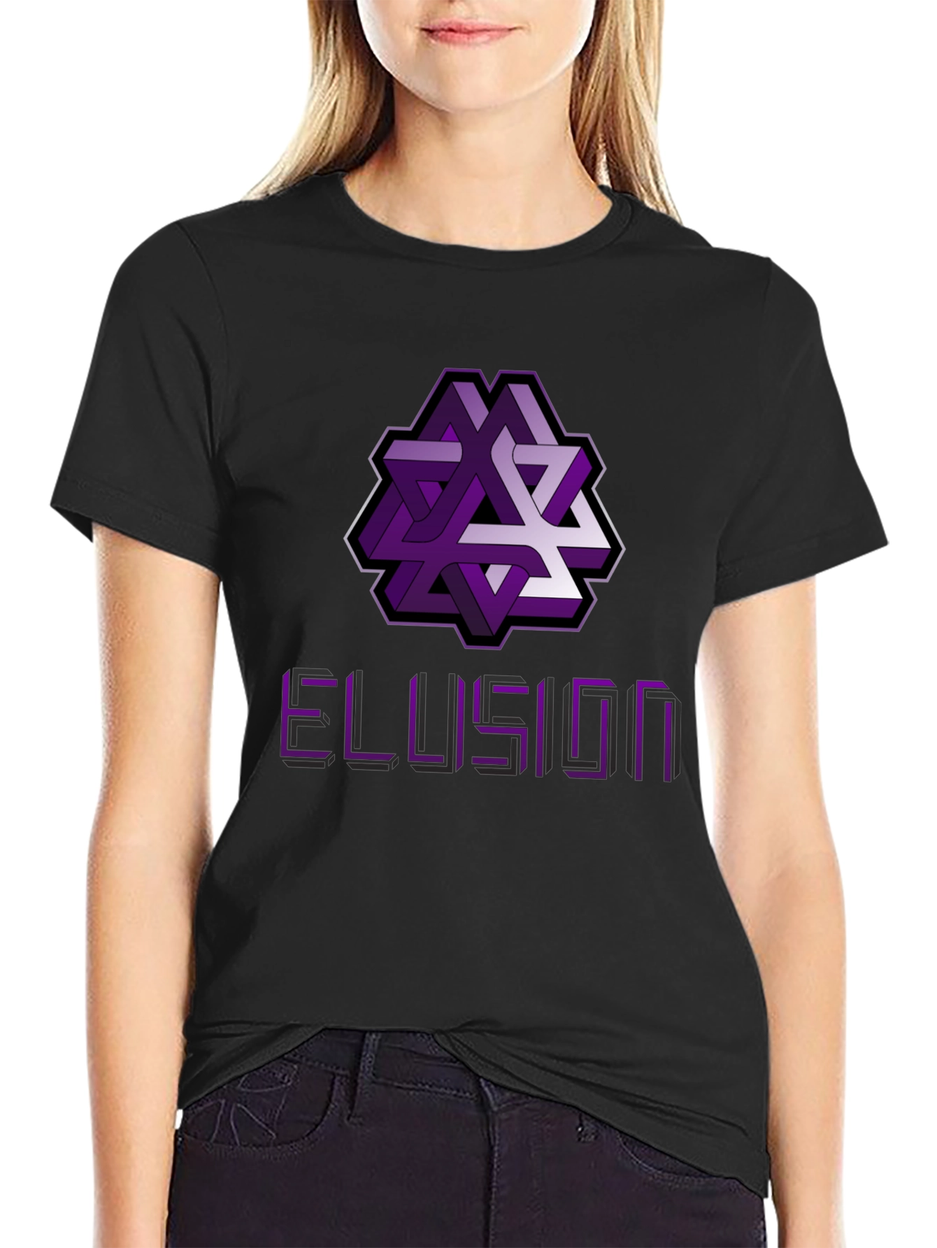 Optical Illusion Graphic Tee - Abstract Geometric Design Shirt