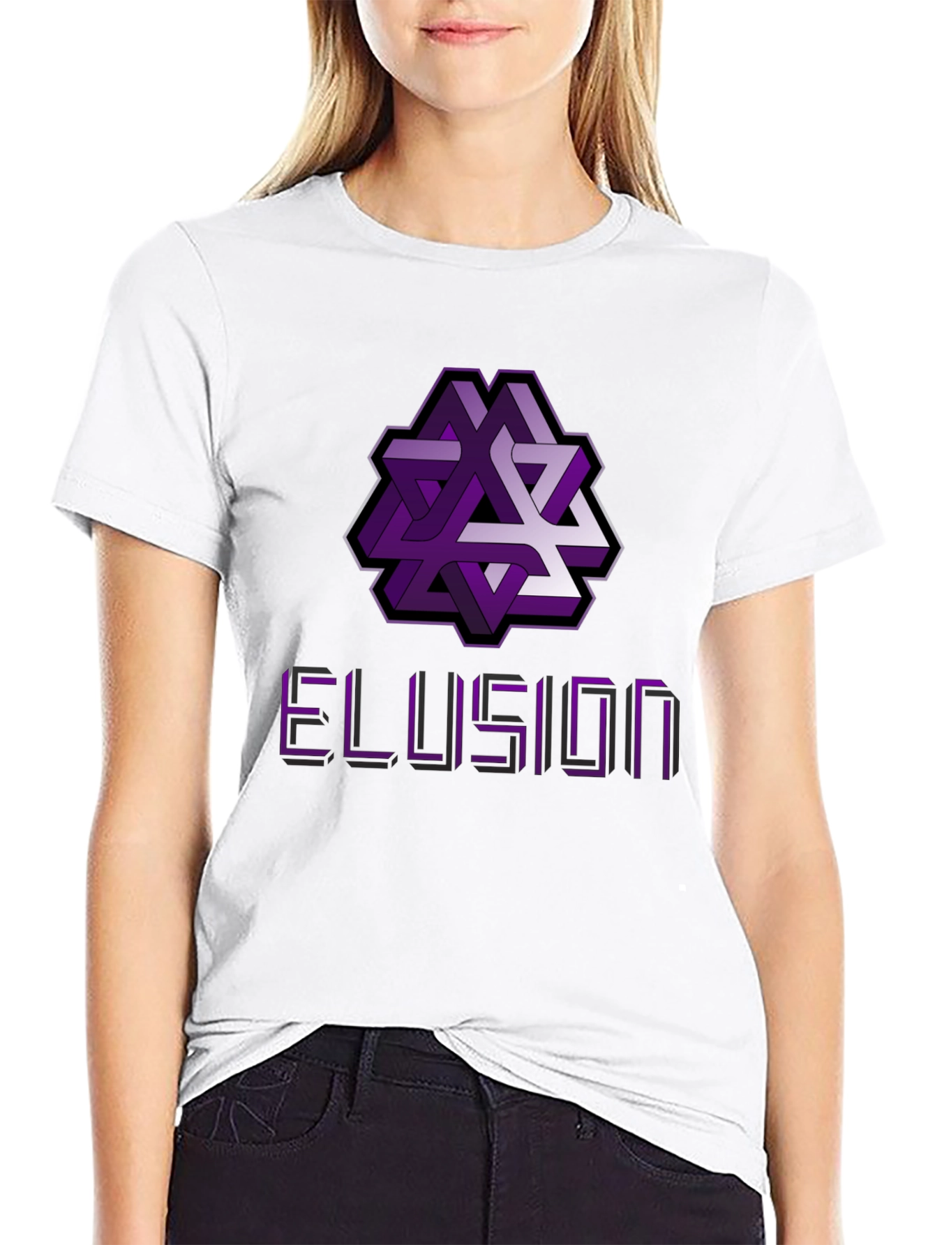 Optical Illusion Graphic Tee - Abstract Geometric Design Shirt