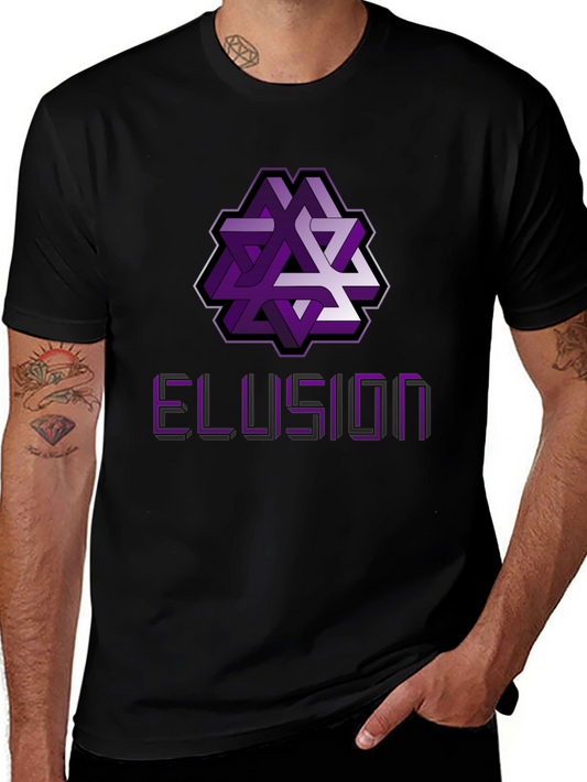 Optical Illusion Graphic Tee - Abstract Geometric Design Shirt