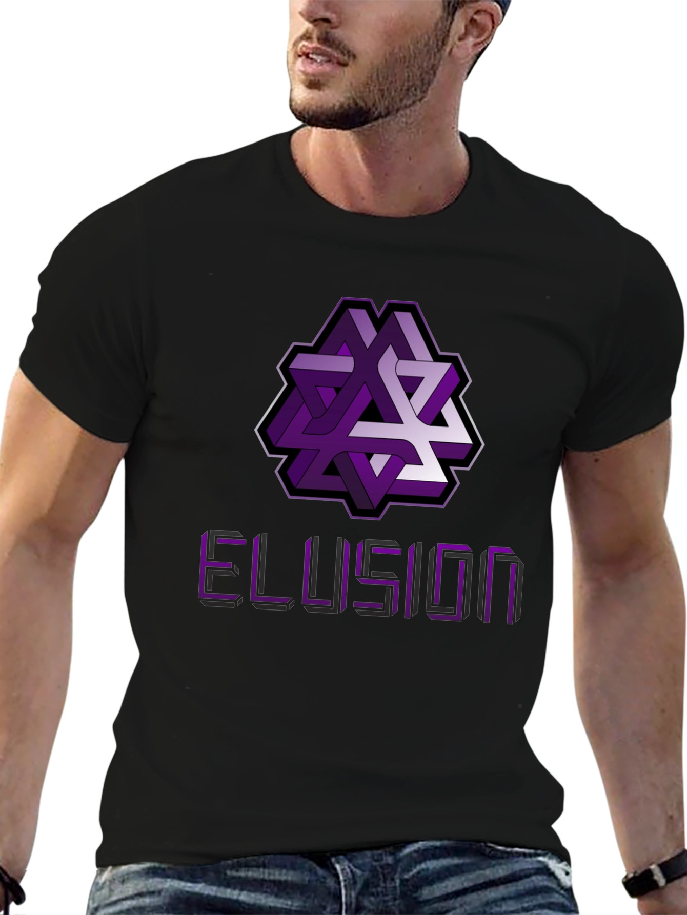 Optical Illusion Graphic Tee - Abstract Geometric Design Shirt