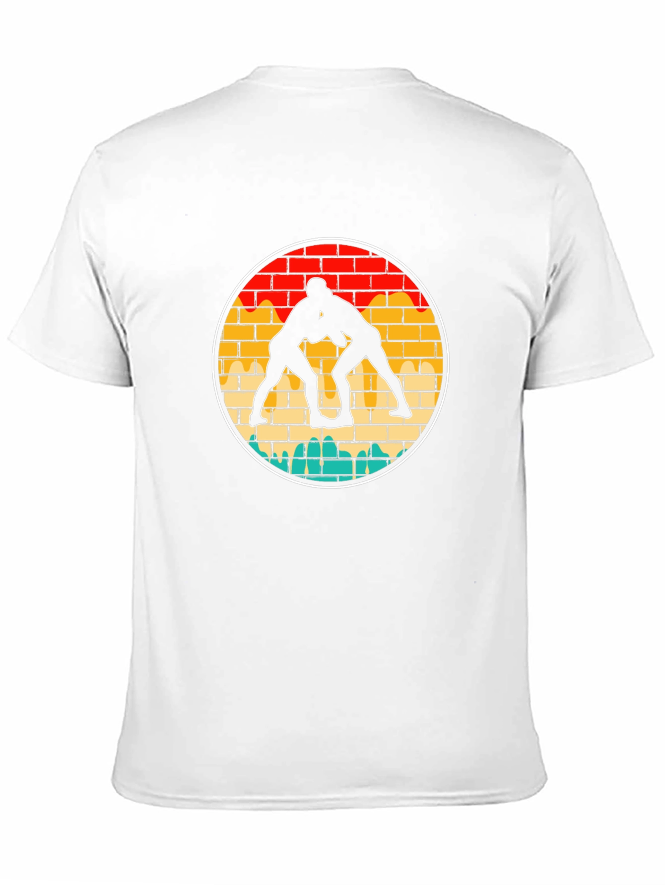 Wrestling Silhouette Graphic Tee - Black