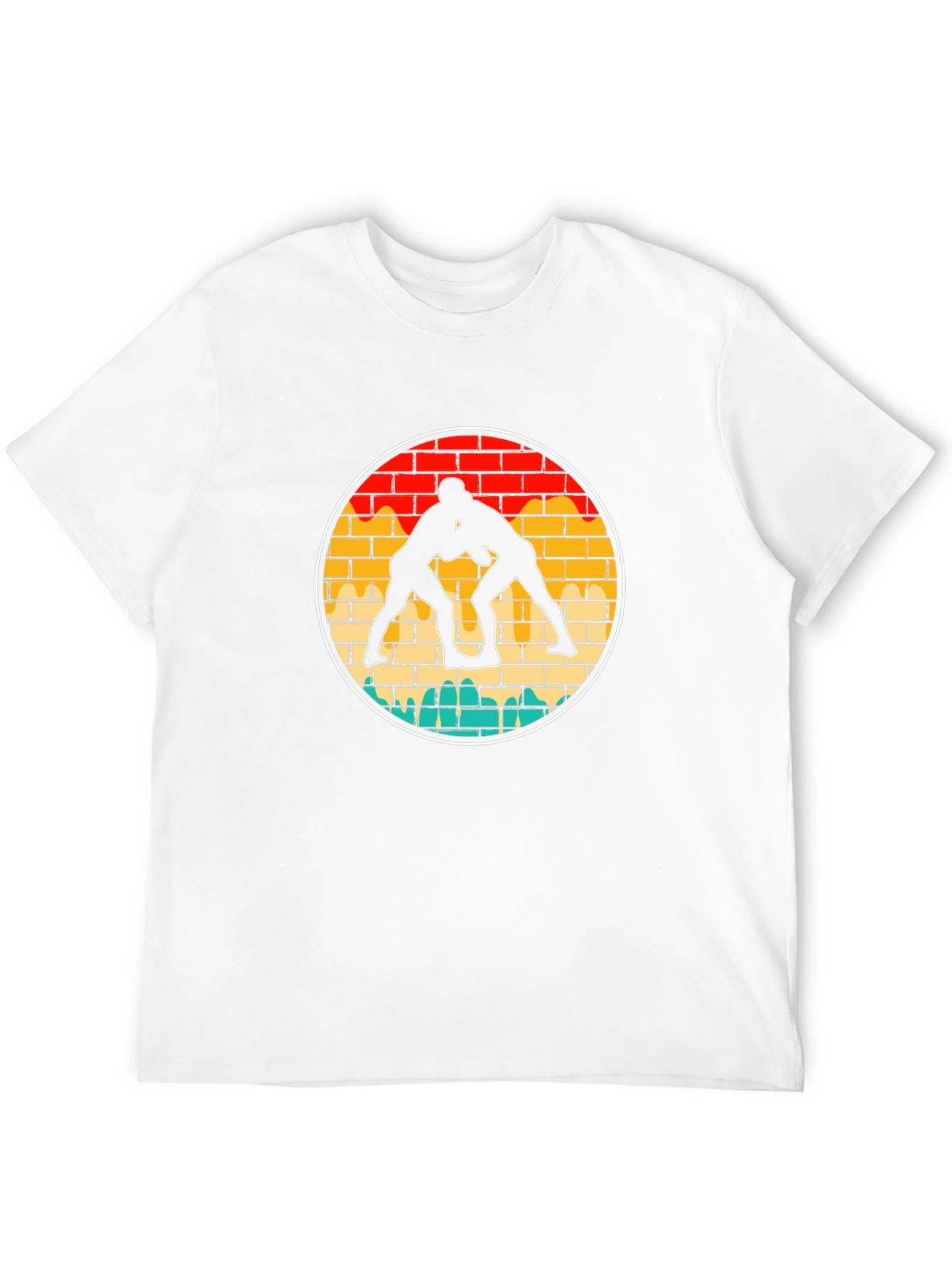 Wrestling Silhouette Graphic Tee - Black
