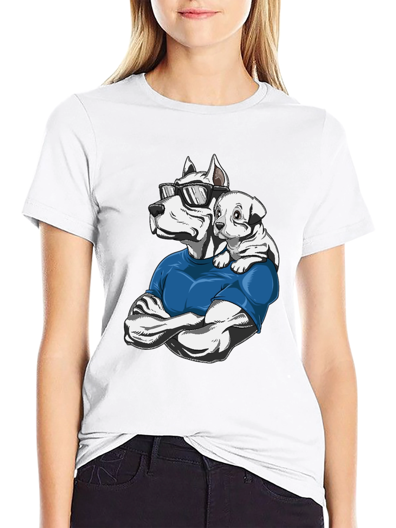 Cool Dog Dad T-Shirt Pitbull Puppy Design