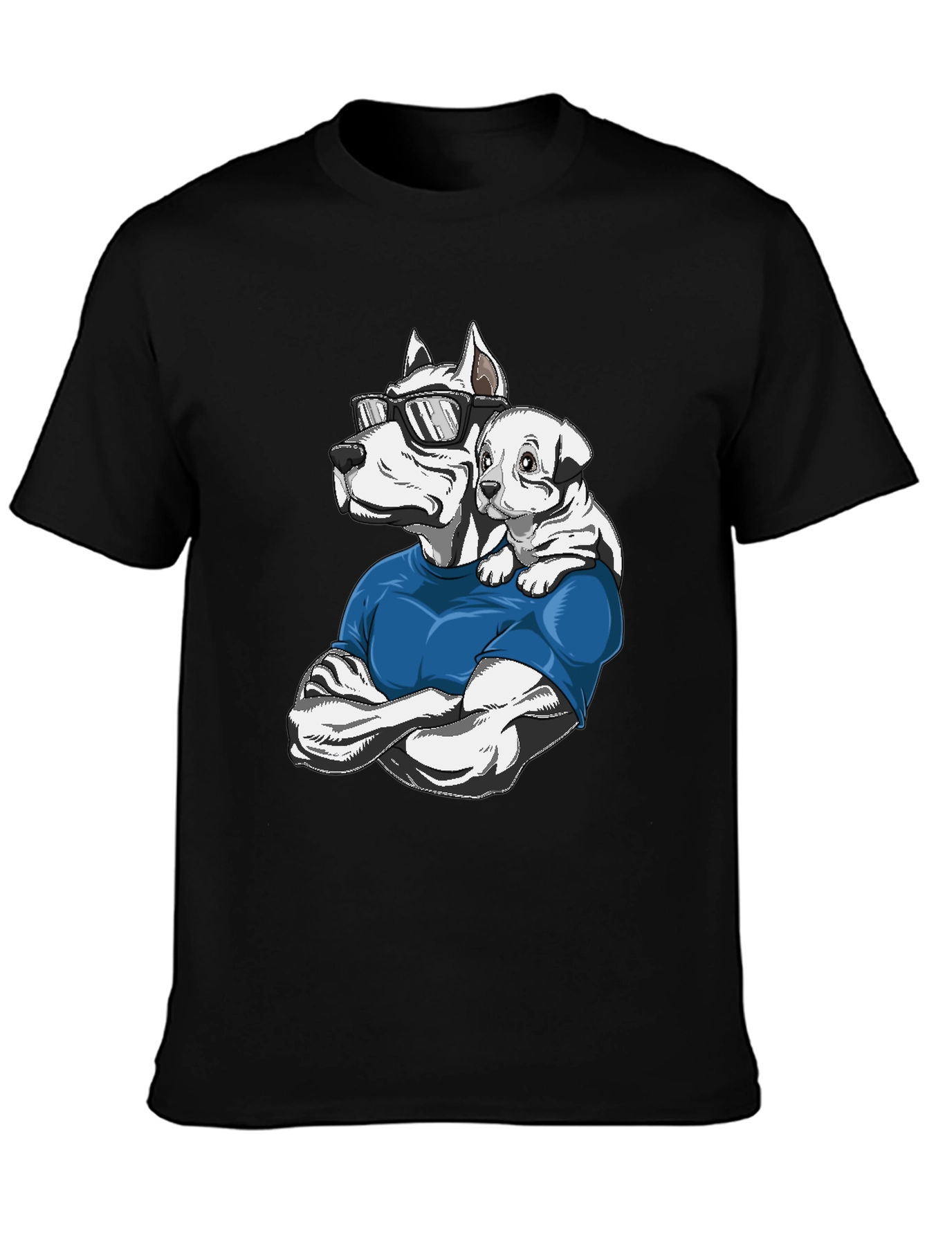 Cool Dog Dad T-Shirt Pitbull Puppy Design