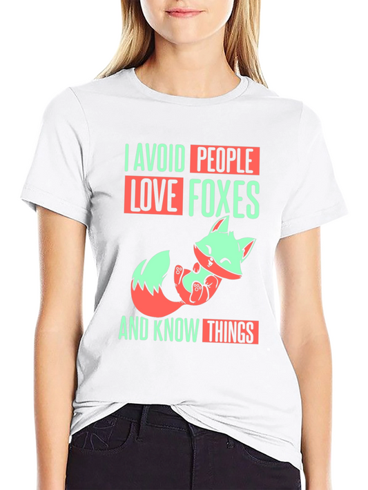 I Avoid People Love Foxes T-Shirt - Fun Graphic Tee