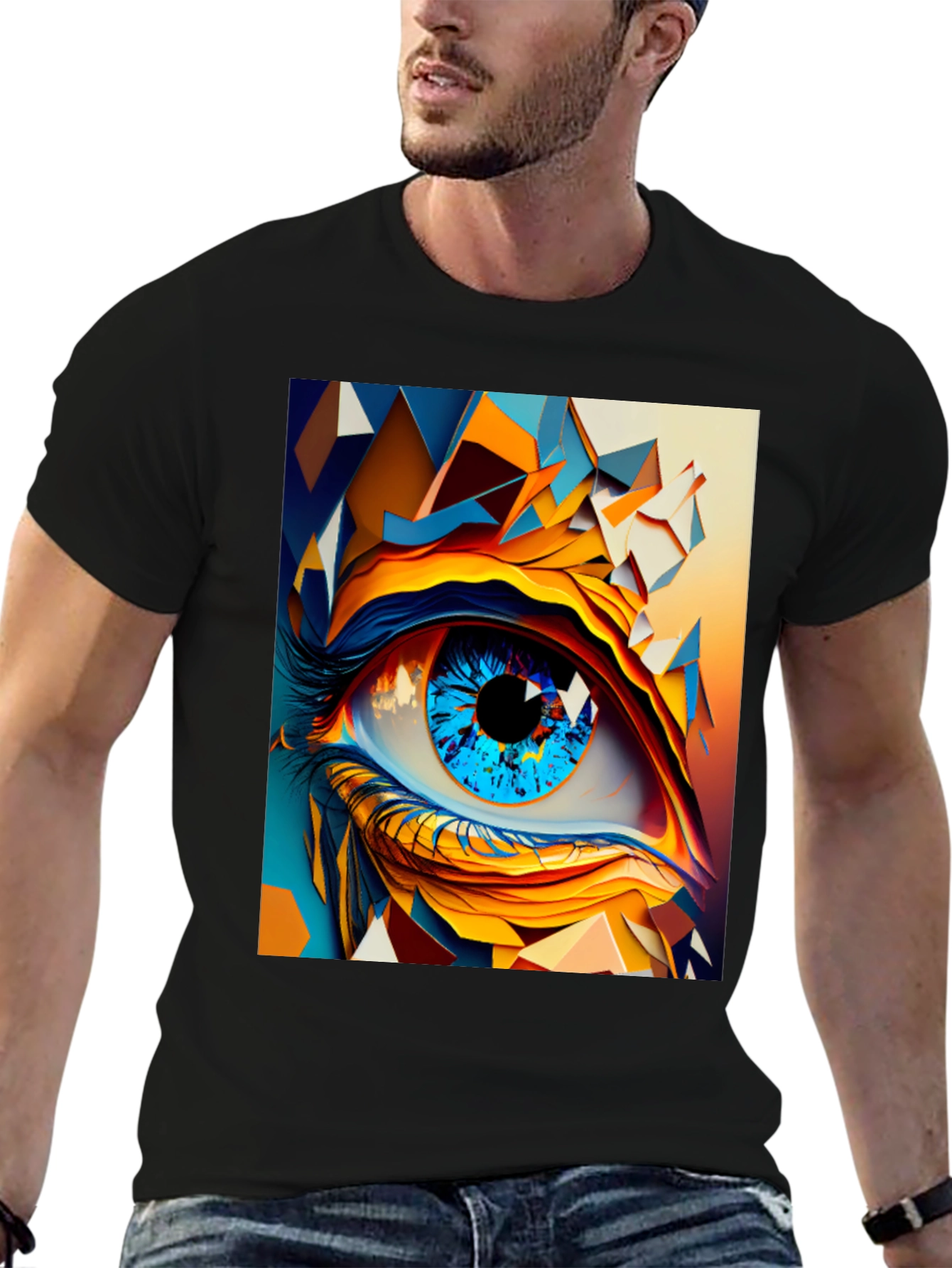 Abstract Eye Graphic T-Shirt - Stylish Unisex Tee