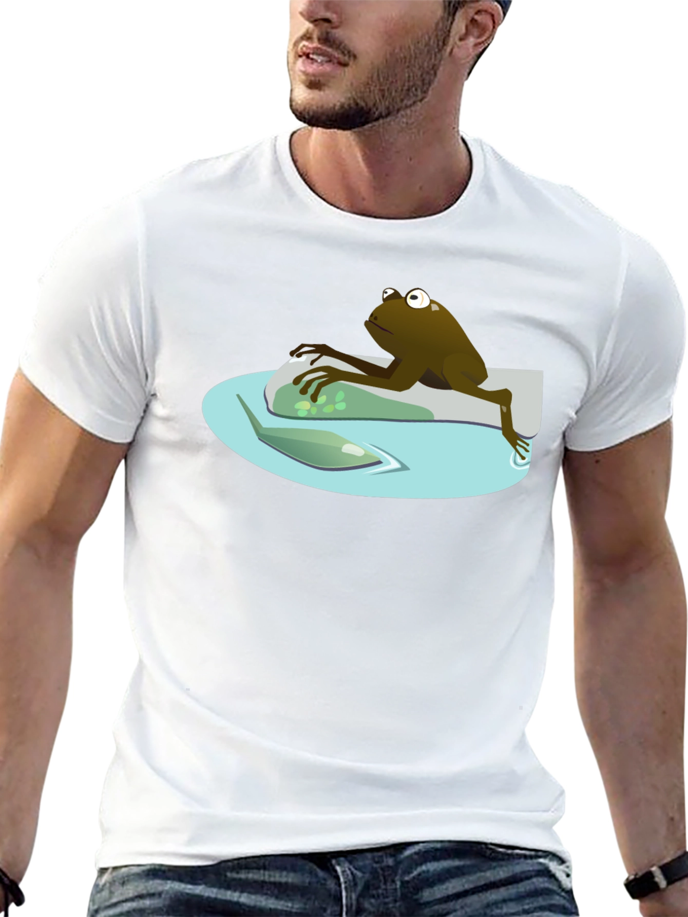 Frog Pond Cartoon Graphic Tee - Mens Black T-Shirt