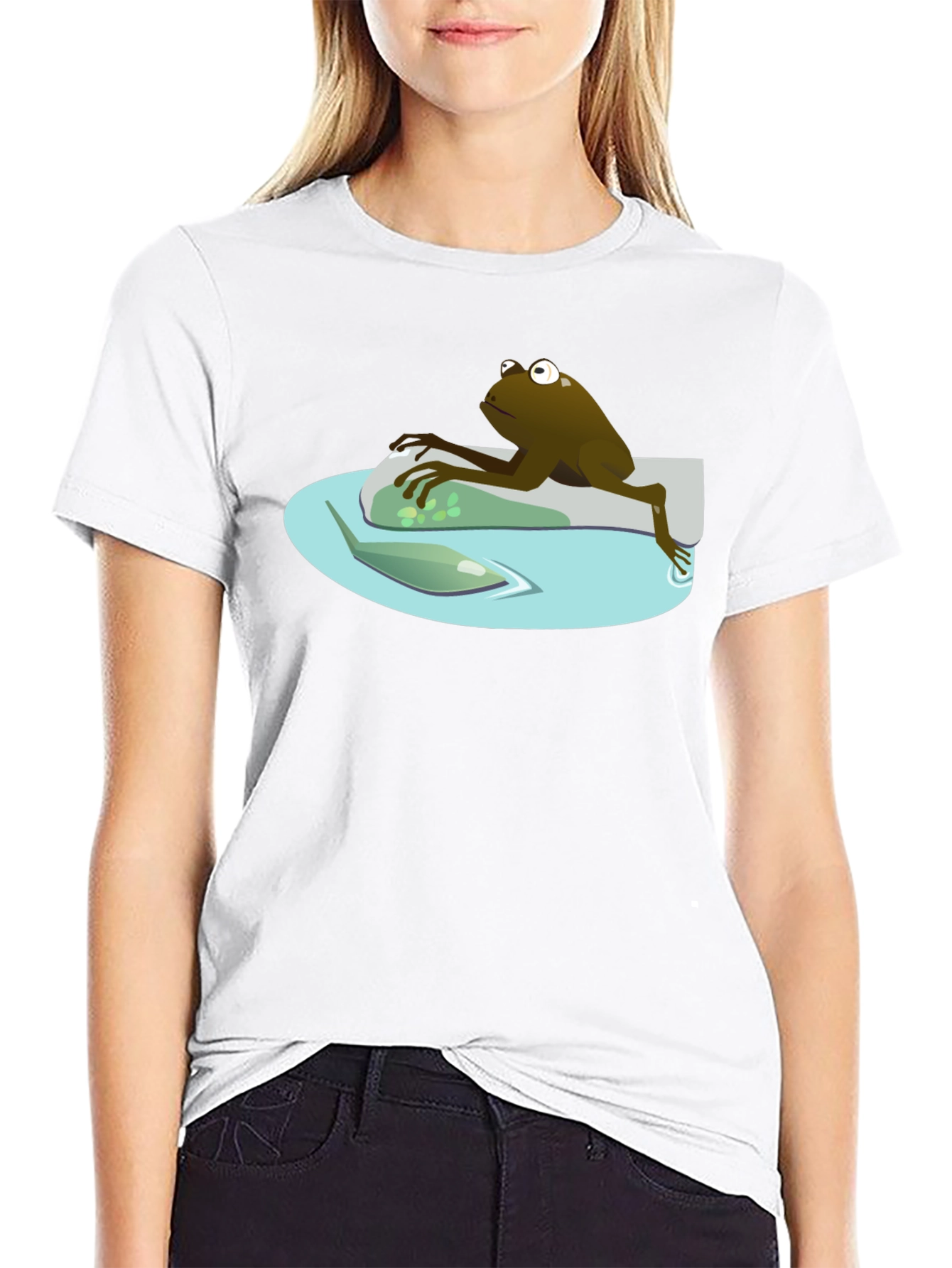 Frog Pond Cartoon Graphic Tee - Mens Black T-Shirt