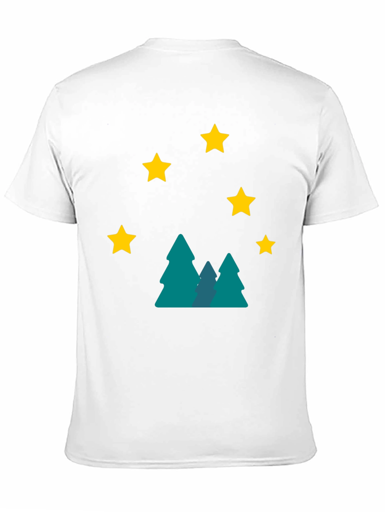 Starry Forest Graphic Tee - Black Cotton Blend