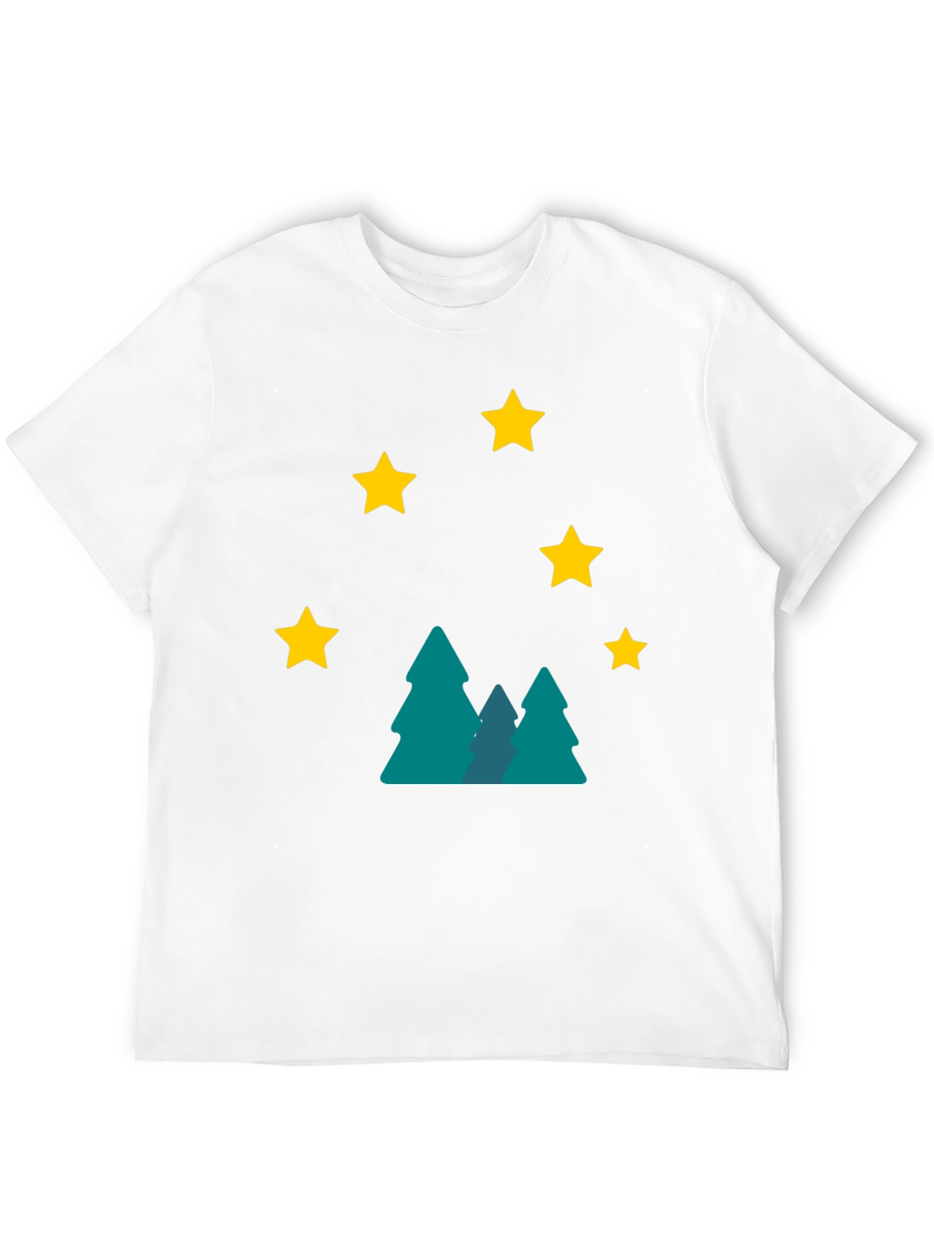 Starry Forest Graphic Tee - Black Cotton Blend