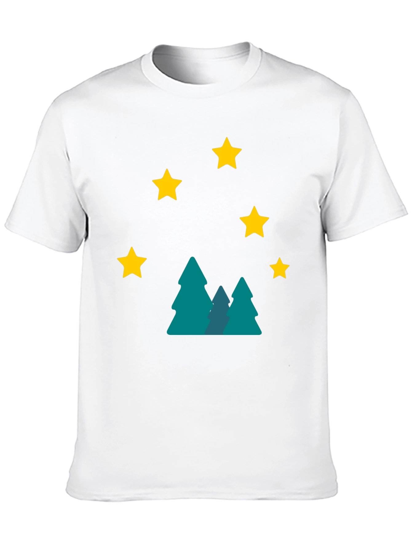 Starry Forest Graphic Tee - Black Cotton Blend