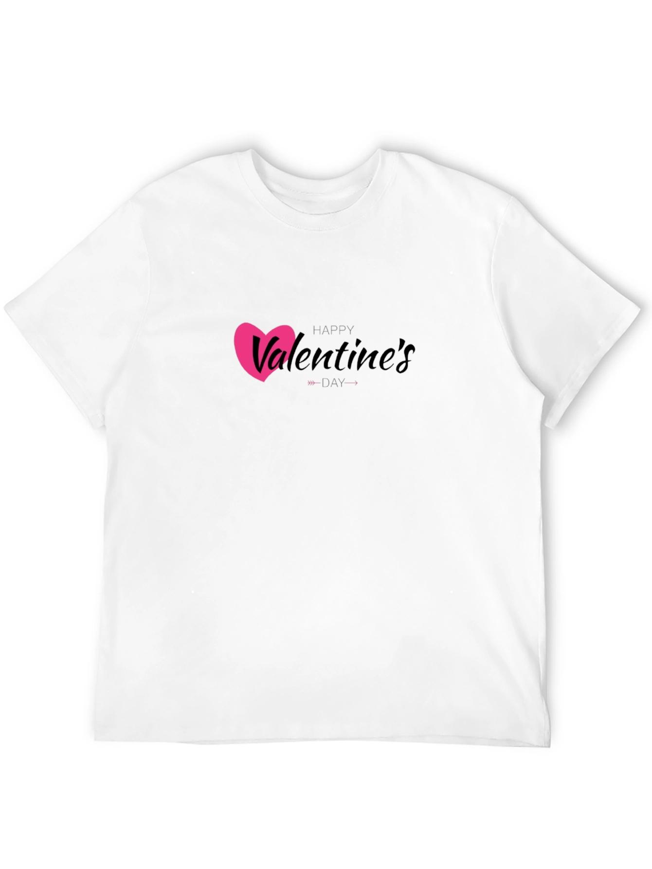 Happy Valentines Day Black Graphic Tee