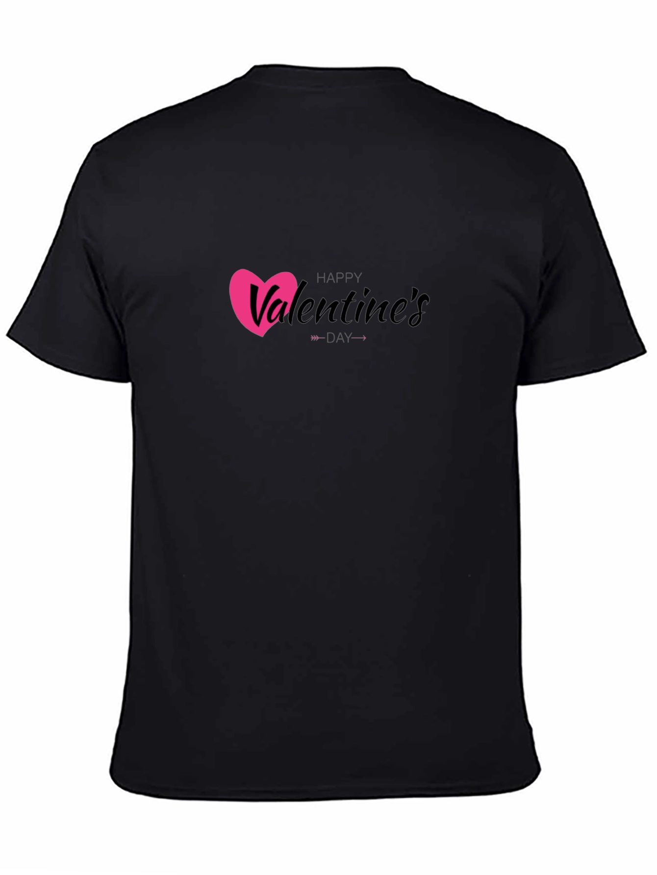 Happy Valentines Day Black Graphic Tee