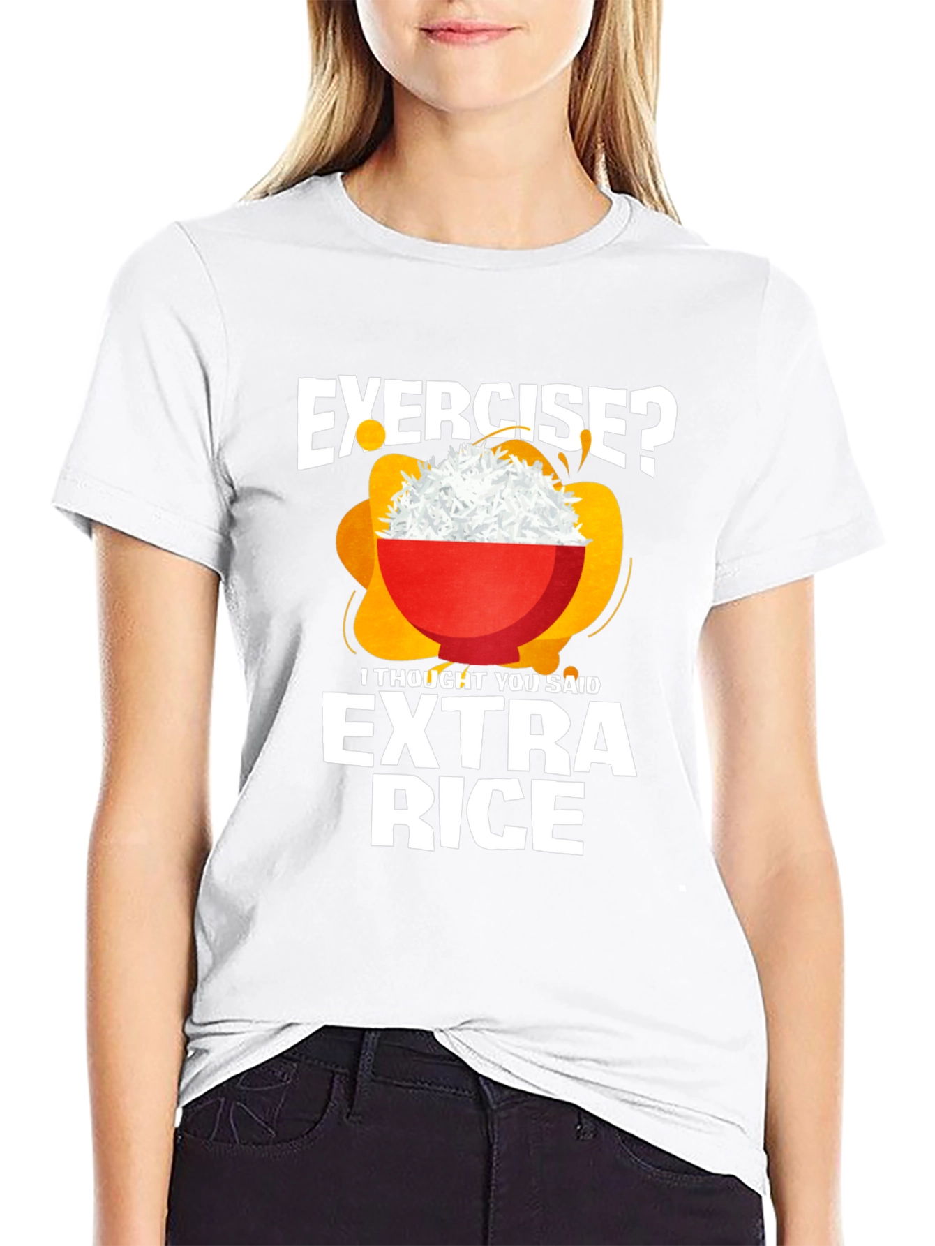 Exercise? Extra Rice T-Shirt - Funny Foodie Tee