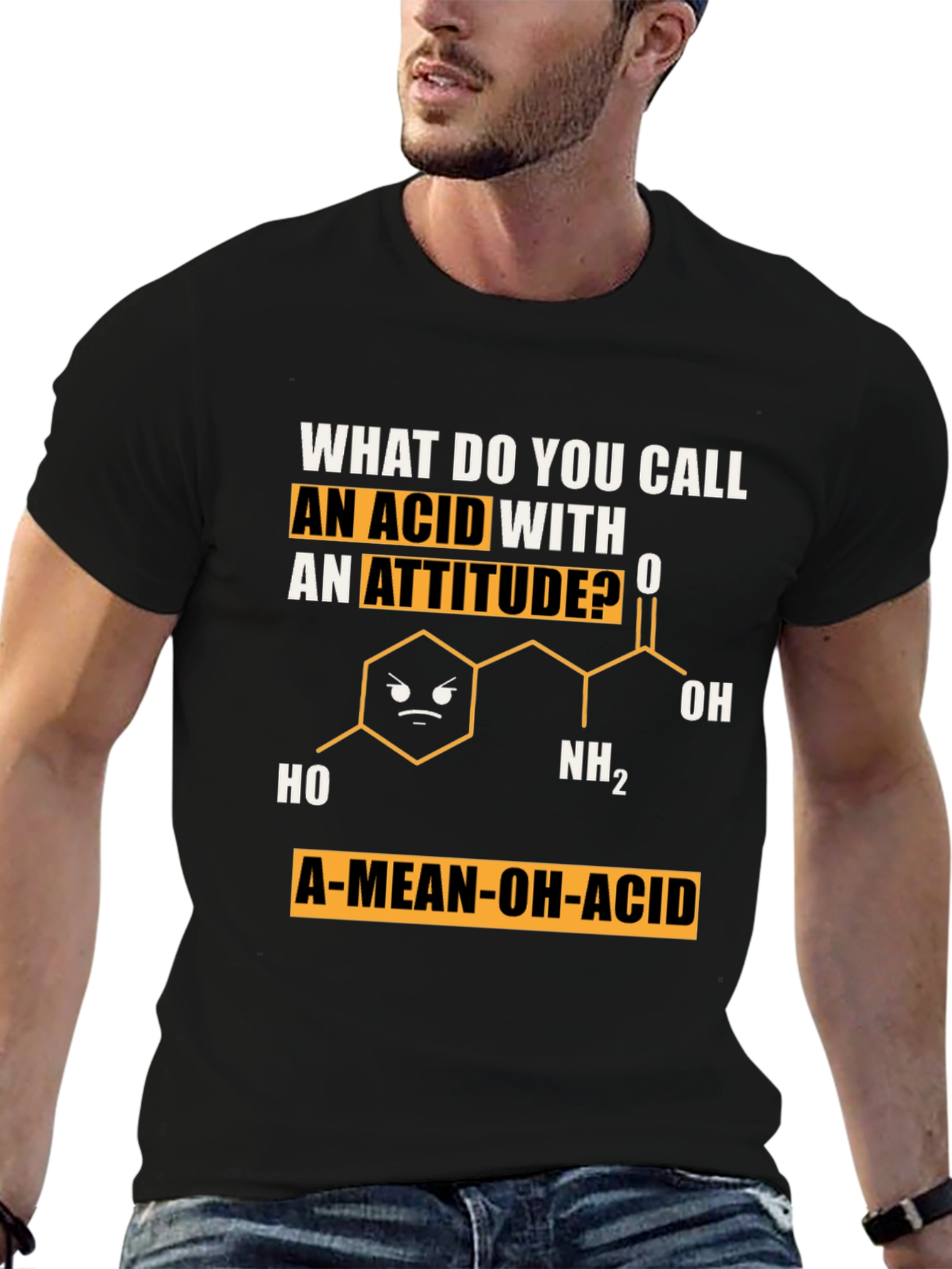 A-Mean-Oh-Acid T-Shirt Chemistry Pun Tee