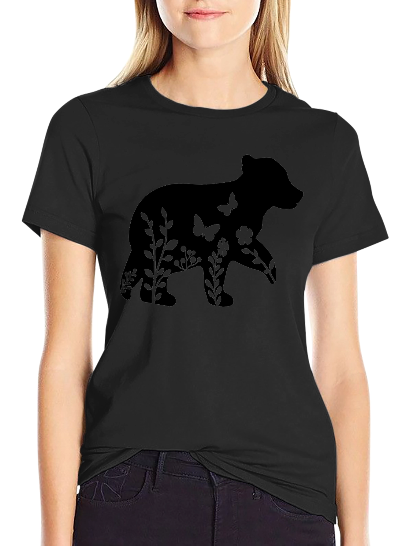Bear Silhouette Graphic Tee - Nature Lovers Shirt