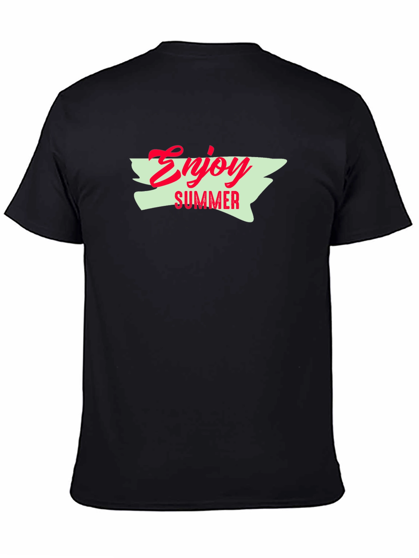 Enjoy Summer Graphic Tee - Black Cotton T-Shirt