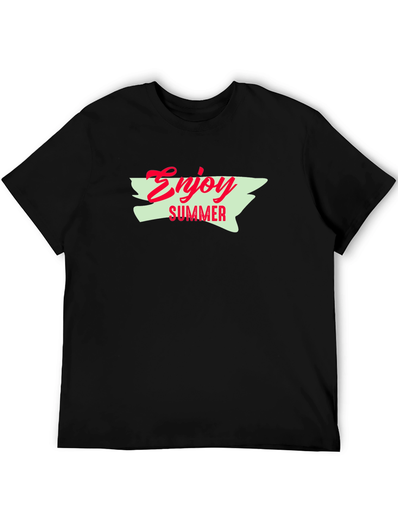 Enjoy Summer Graphic Tee - Black Cotton T-Shirt