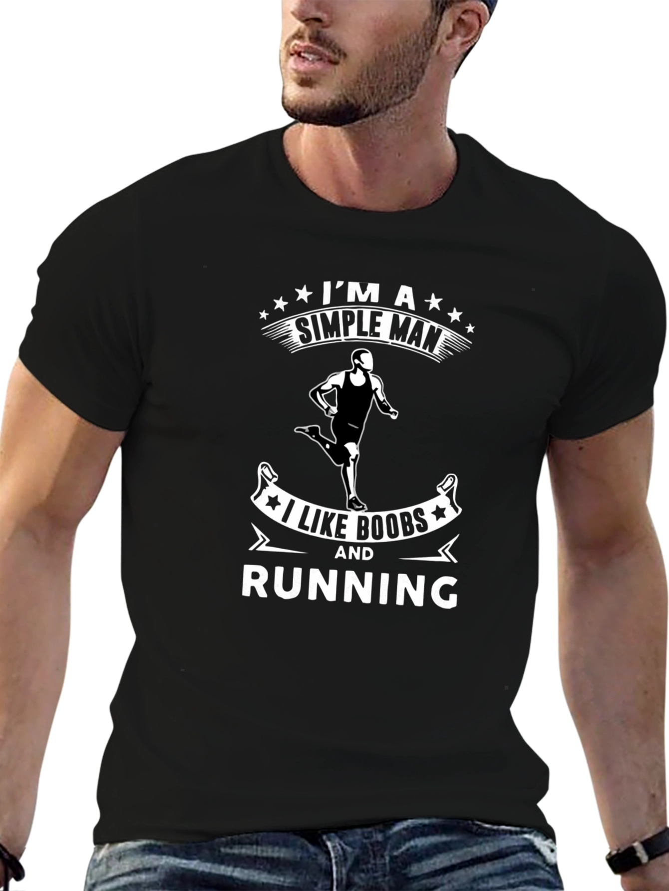 Simple Man: Boobs & Running Graphic Tee