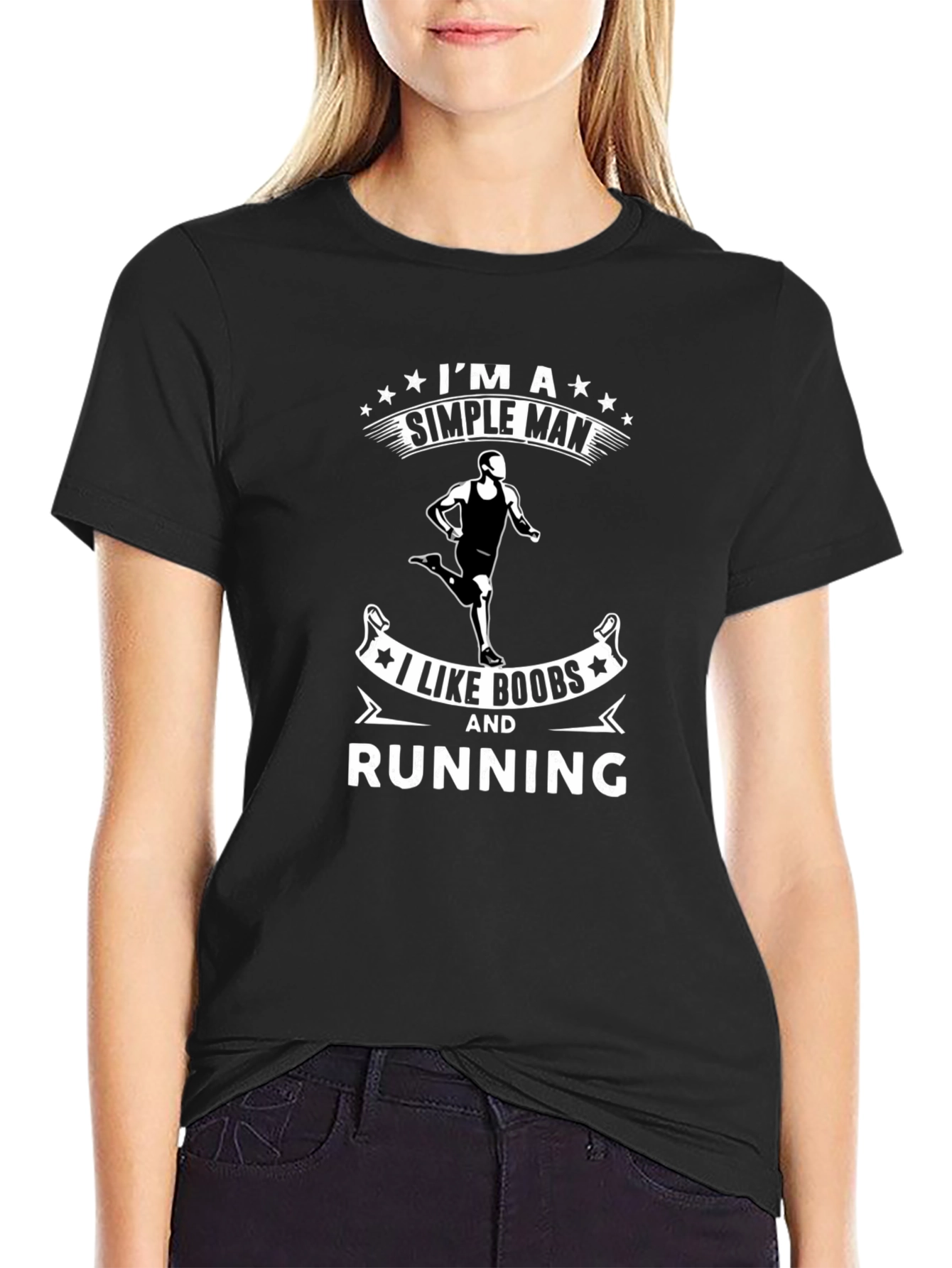 Simple Man: Boobs & Running Graphic Tee