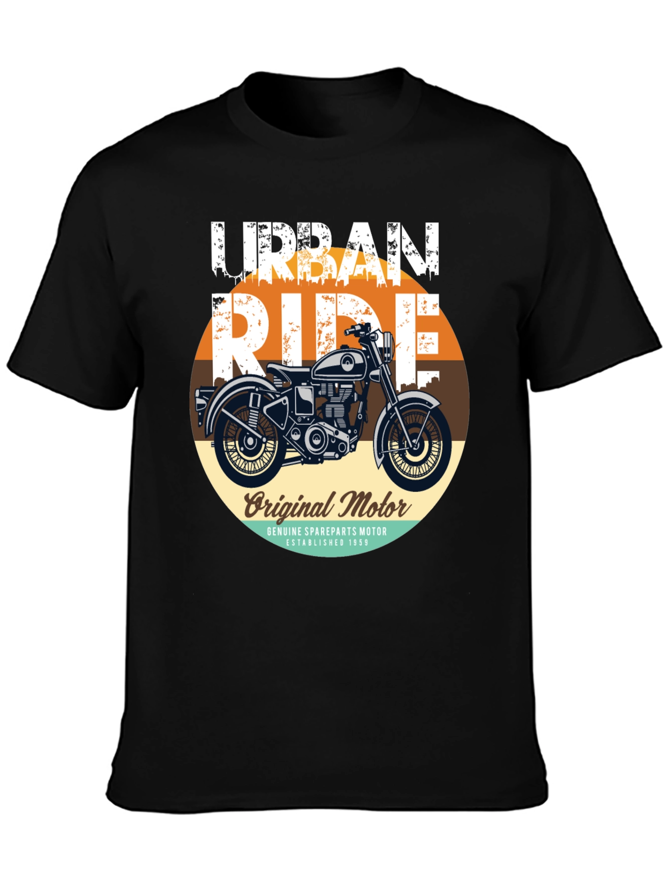 Urban Ride Motorcycle Graphic T-Shirt