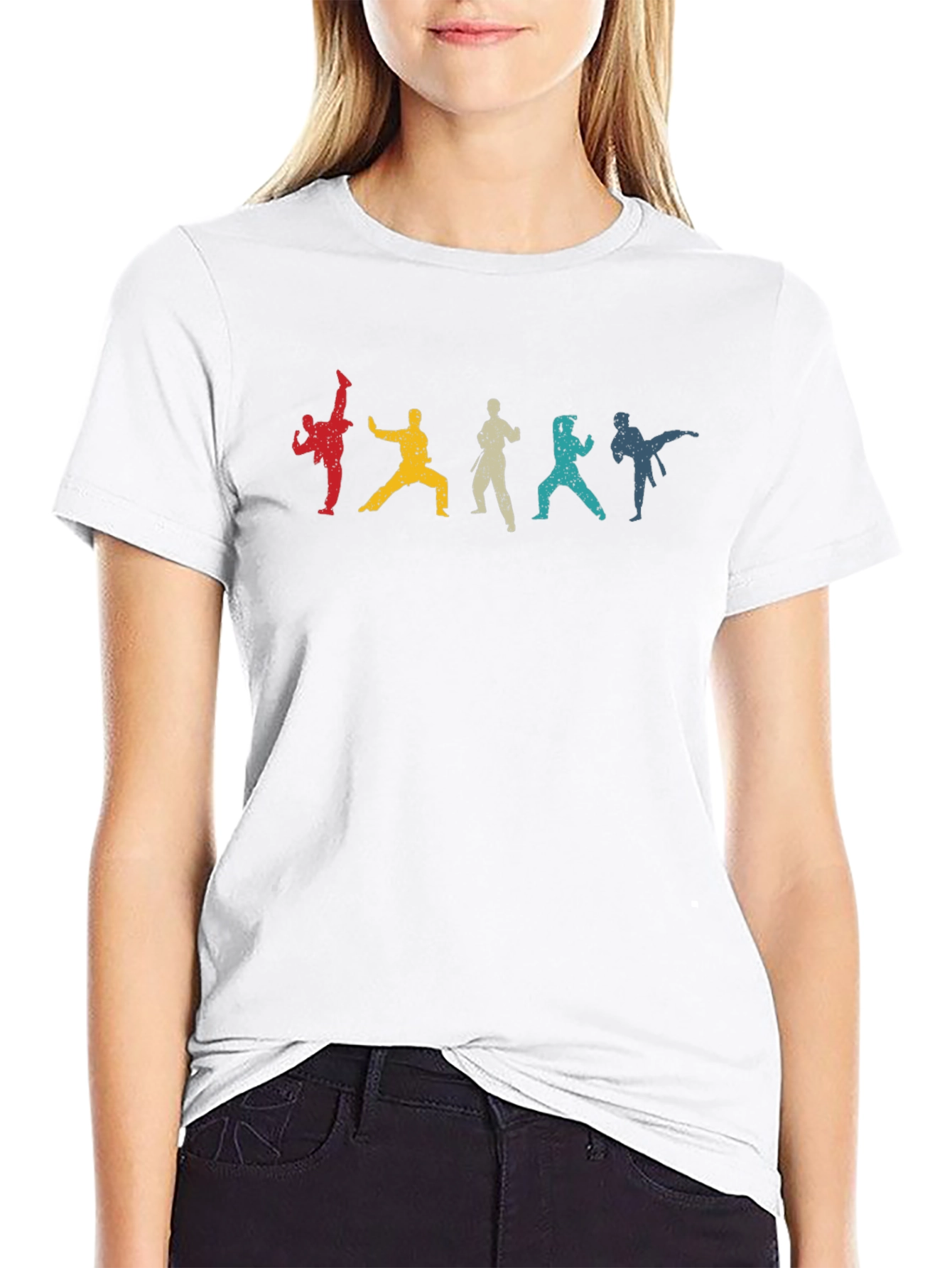 Karate Silhouettes Black T-Shirt