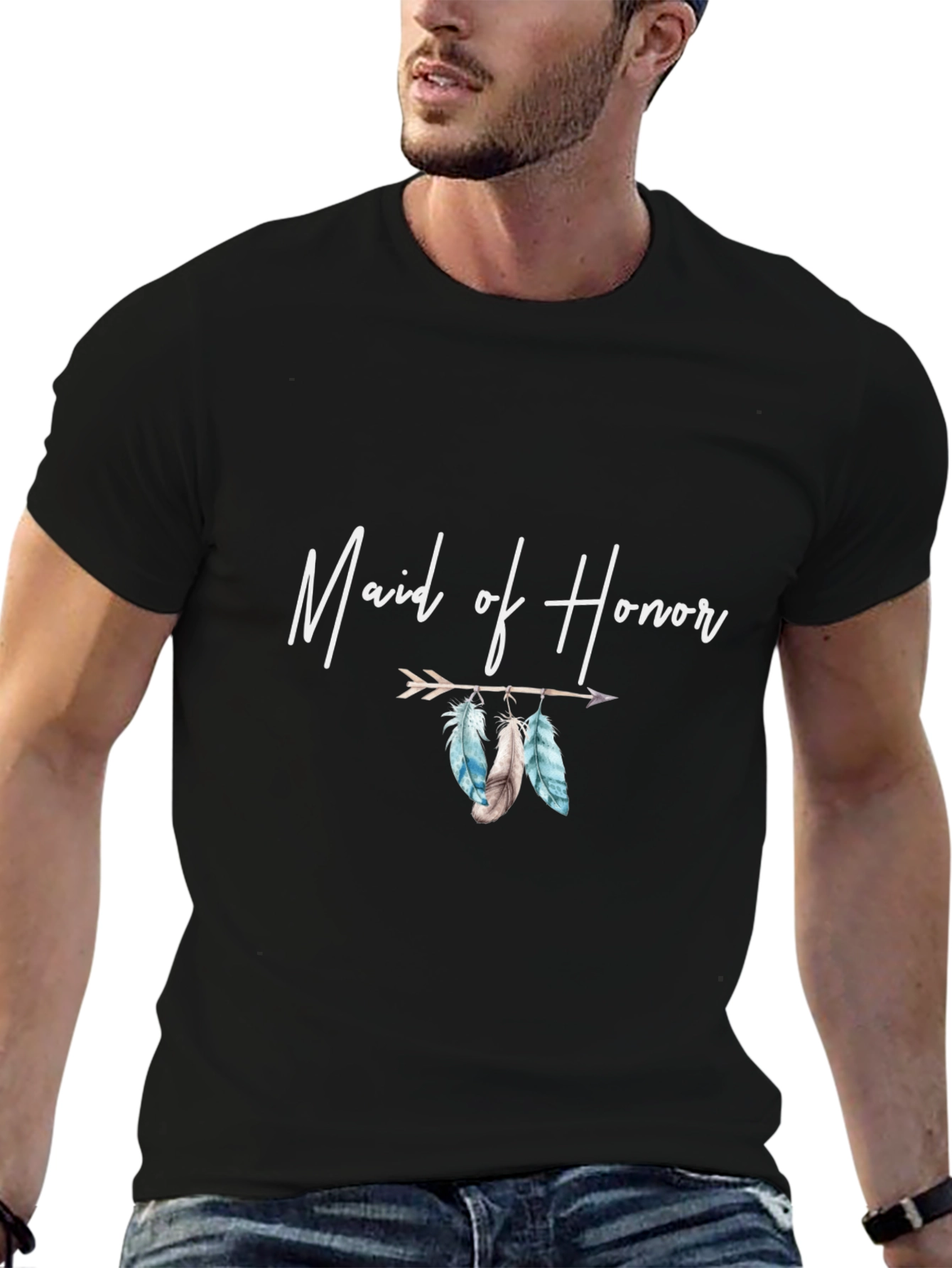 Maid of Honor Feather Arrow Graphic Tee