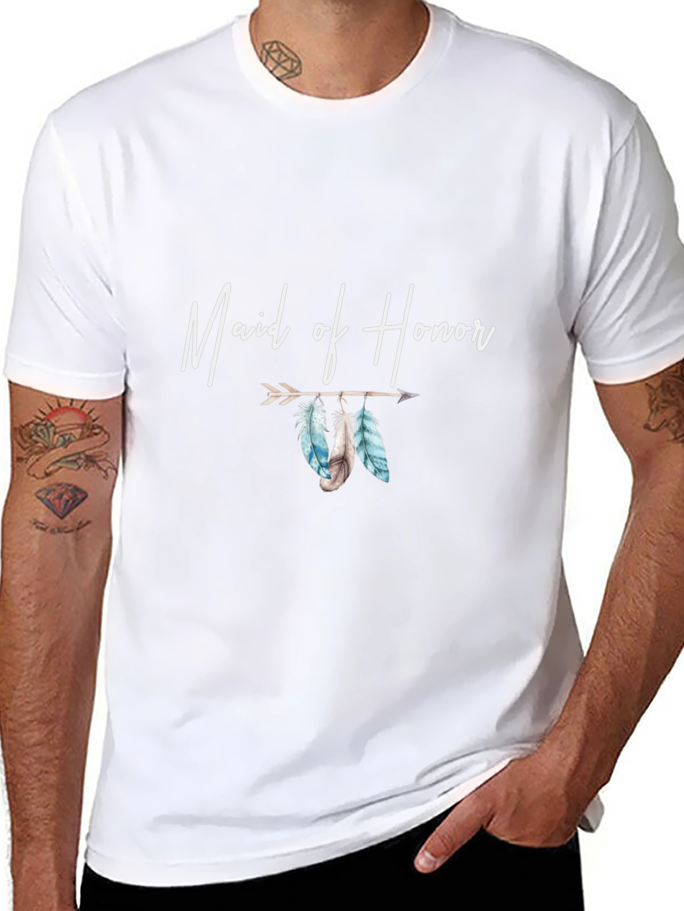 Maid of Honor Feather Arrow Graphic Tee