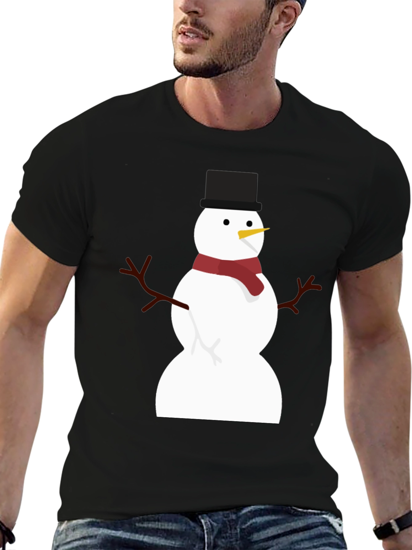 Festive Snowman Graphic T-Shirt