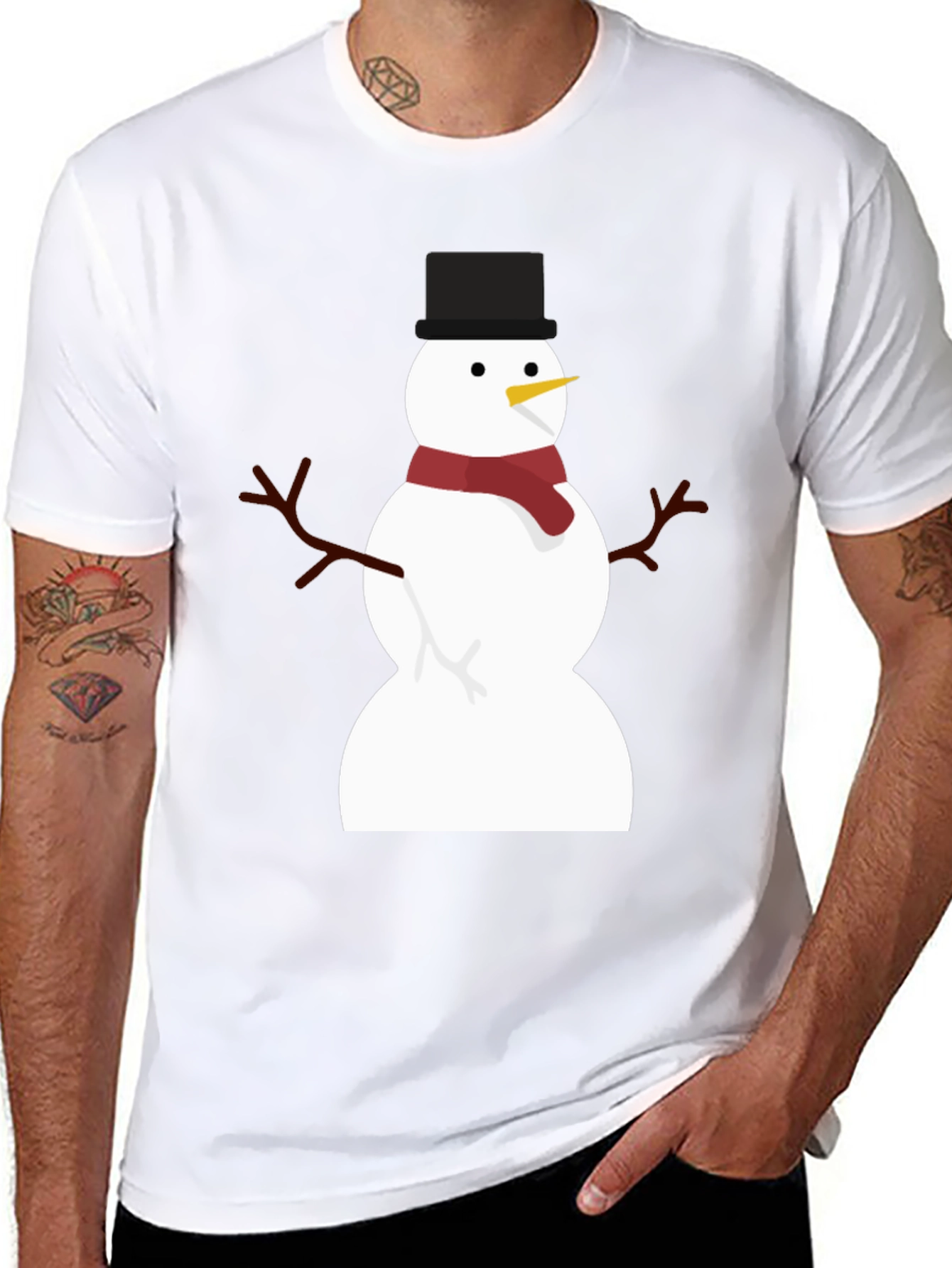 Festive Snowman Graphic T-Shirt