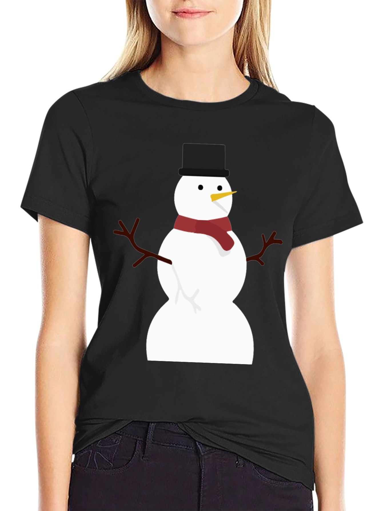 Festive Snowman Graphic T-Shirt